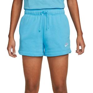 Nike Women's Sportswear Club Fleece Mid-Rise Shorts-Blue - BLUE