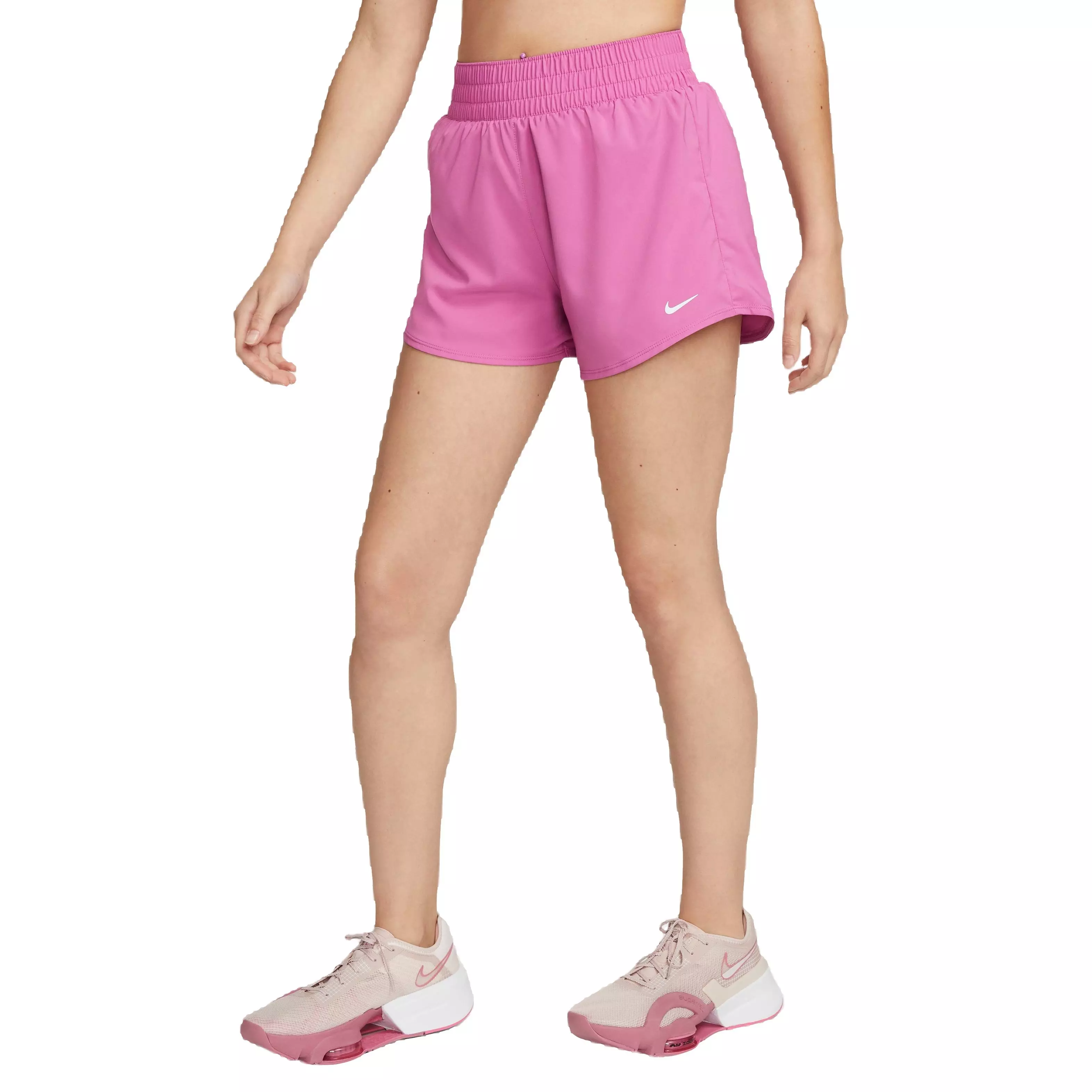 Nike Women's Dri-FIT One High-Waisted 3" Shorts-Pink - PINK
