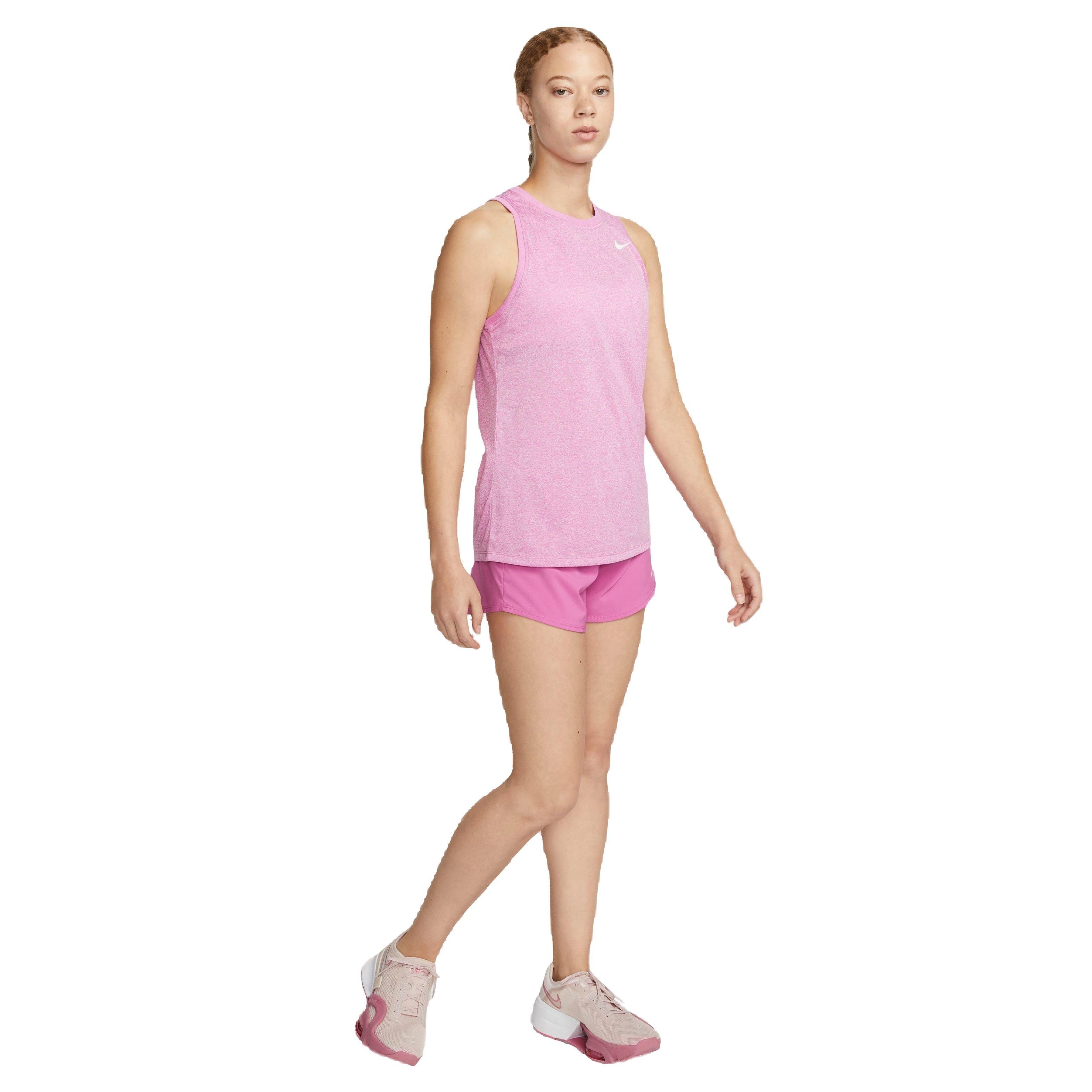 Nike Women's Dri-FIT One High-Waisted 3" Shorts-Pink - PINK Thumbnail View 5