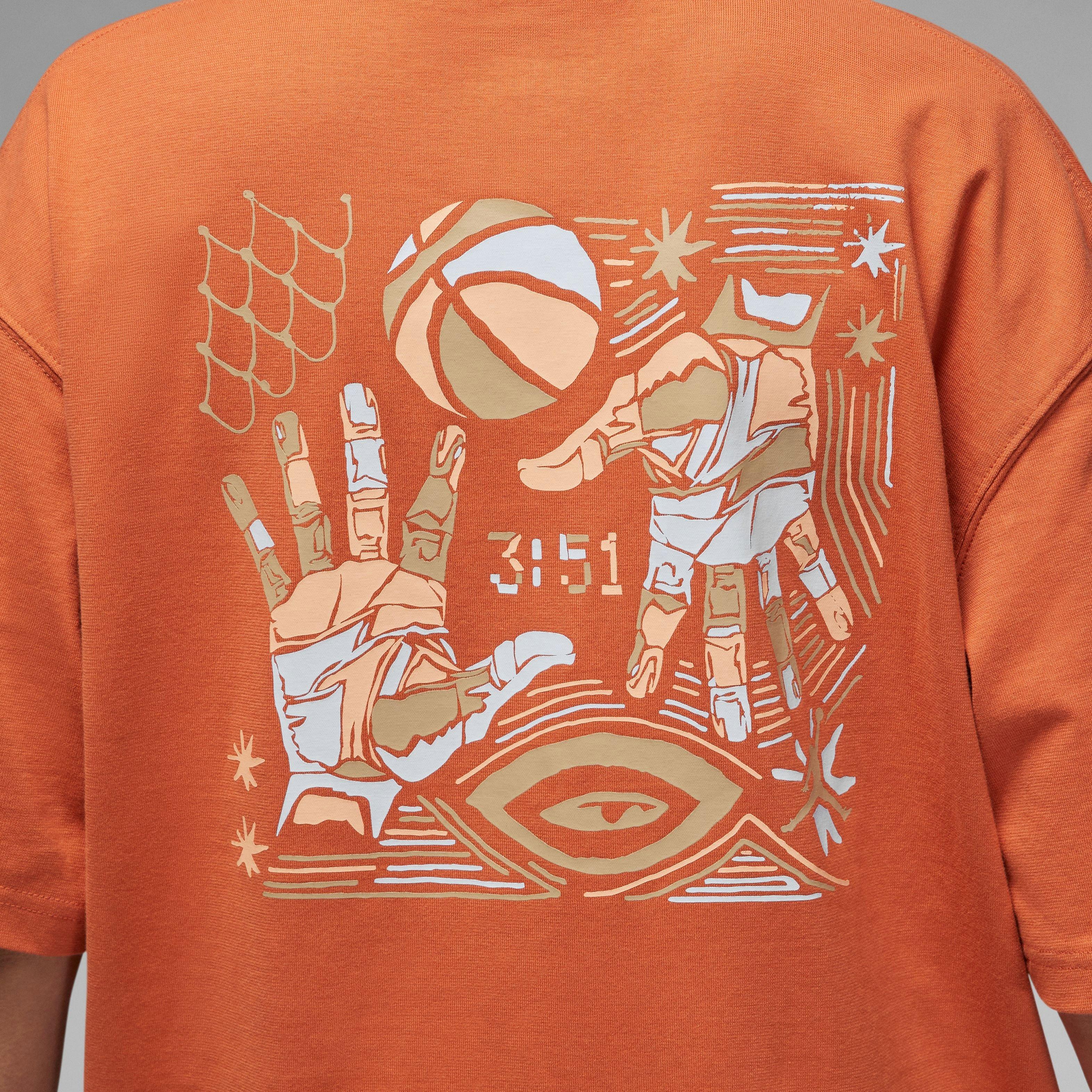 Jordan Women's Flight Oversized Graphic Tee-Orange - ORANGE Thumbnail View 5