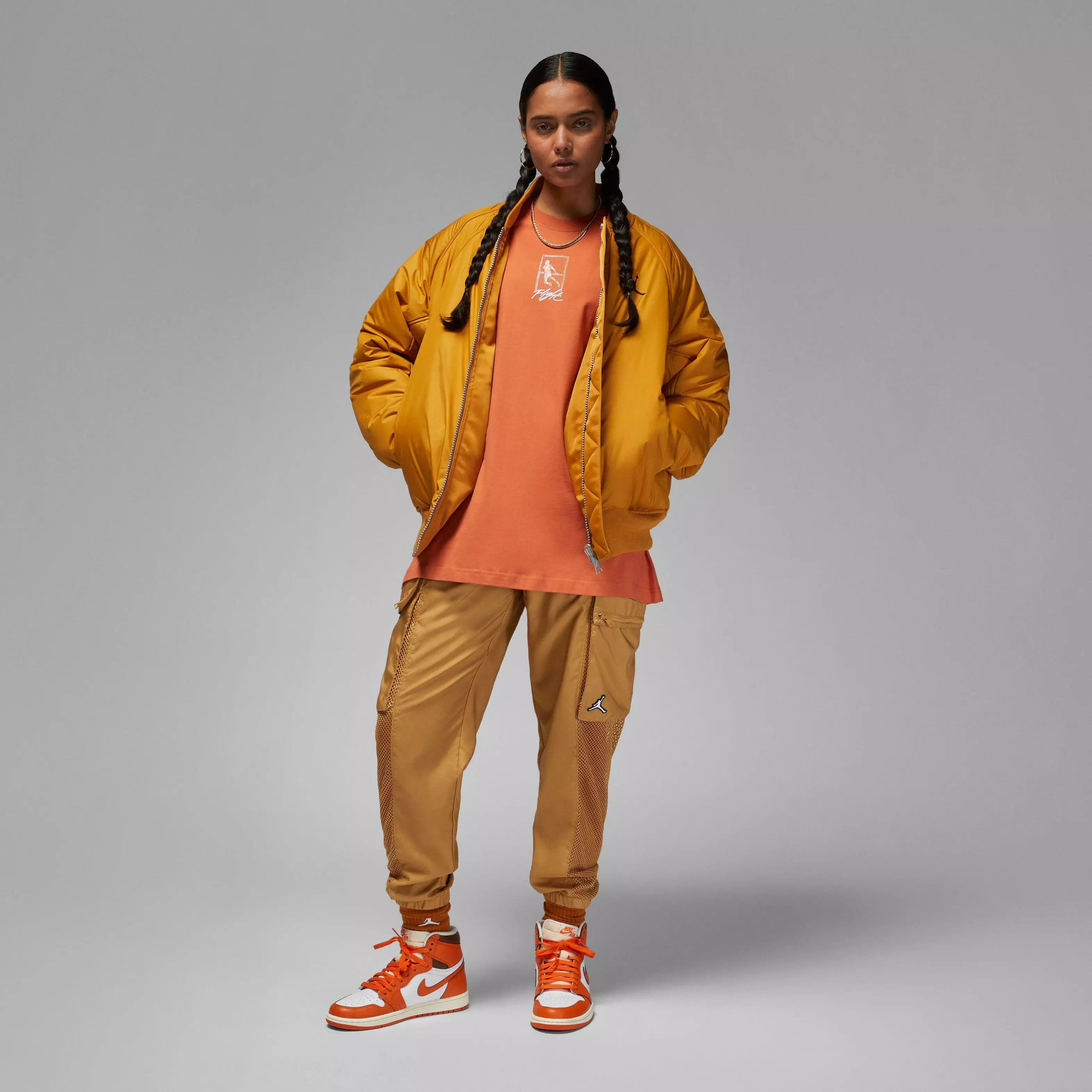 Jordan Women's Flight Oversized Graphic Tee-Orange - ORANGE
