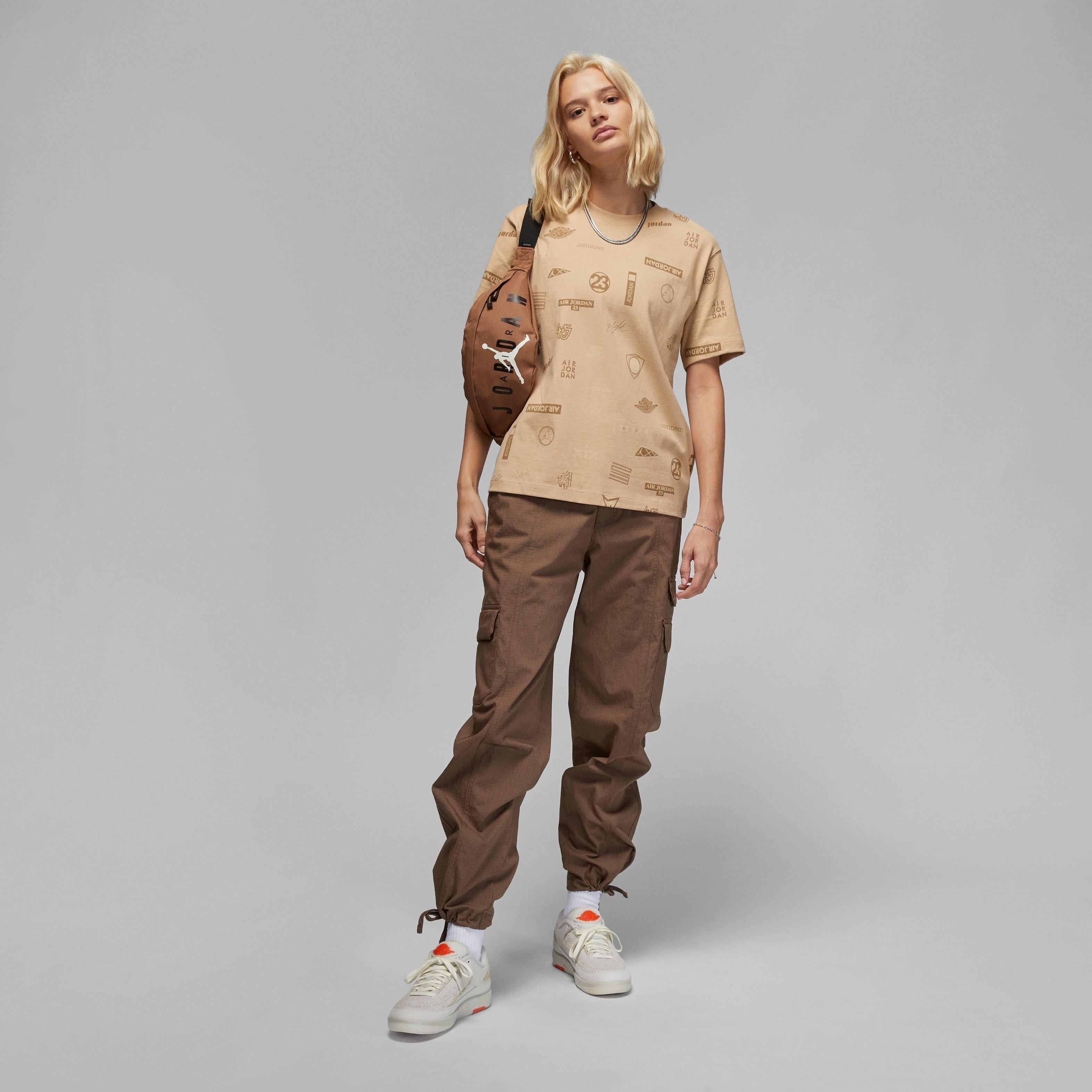Jordan Women's All Over Print Graphic Tee-Tan - TAN Thumbnail View 4