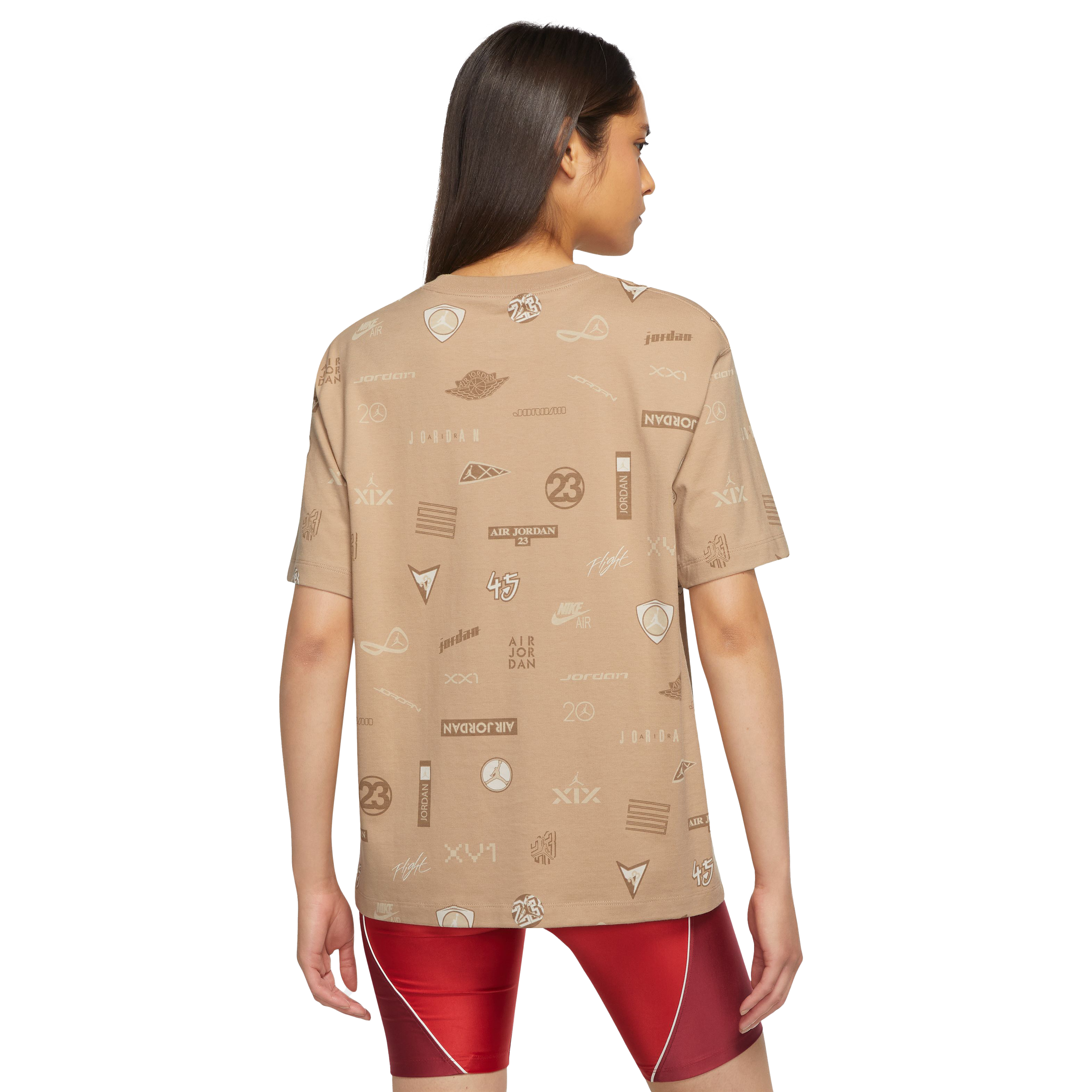 Jordan Women's All Over Print Graphic Tee-Tan - TAN Thumbnail View 2