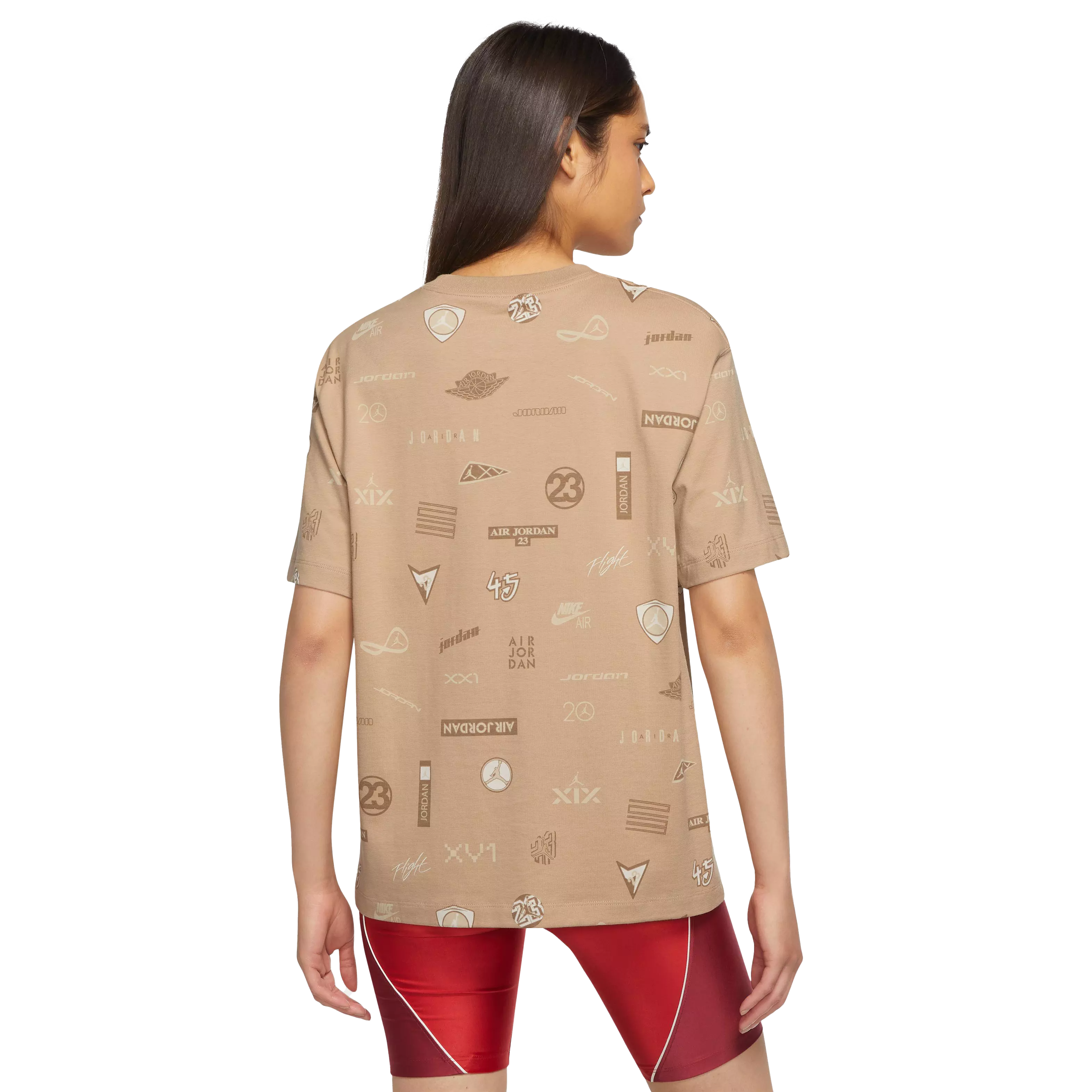 Jordan Women's All Over Print Graphic Tee-Tan - TAN