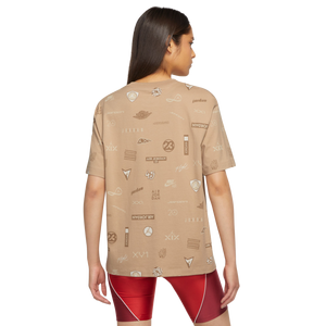 Jordan Women's All Over Print Graphic Tee-Tan