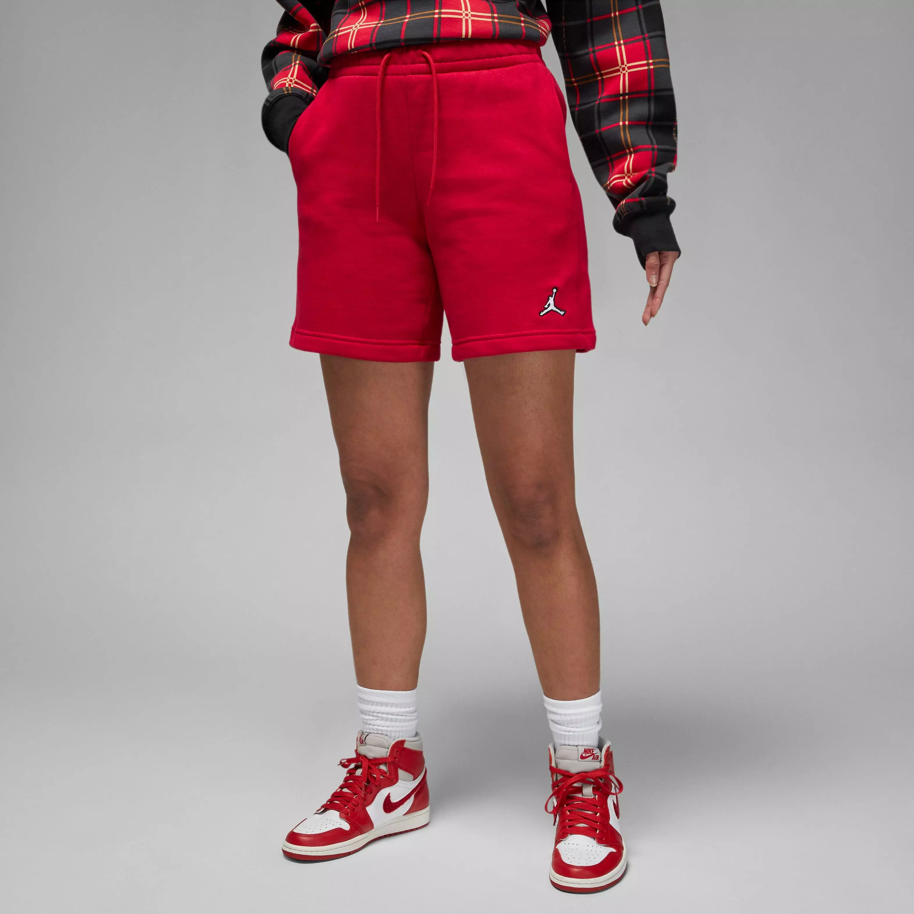 Jordan Women's Brooklyn Fleece Shorts-Red - RED