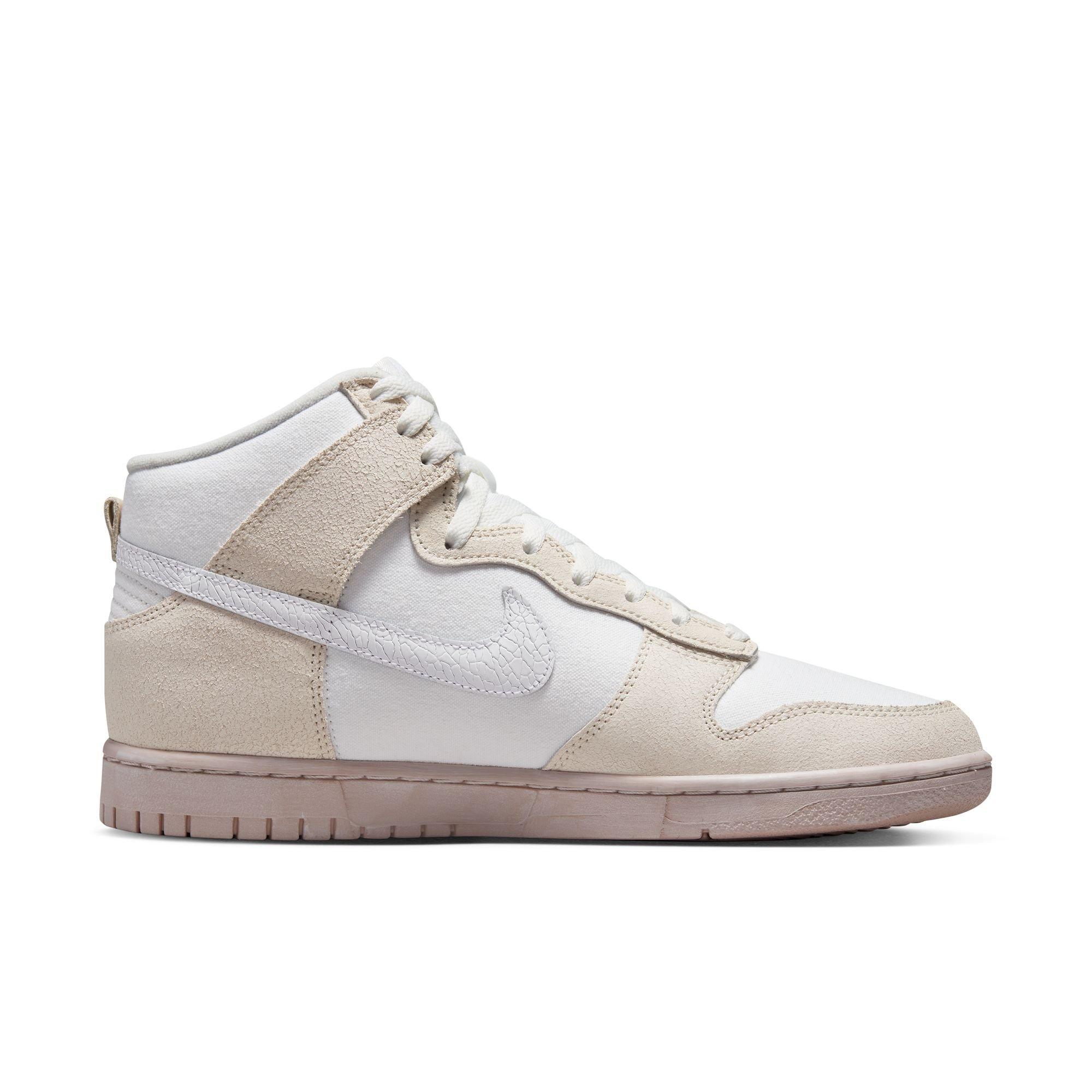 Nike Dunk High Retro Emb Sneakers in White and Pink