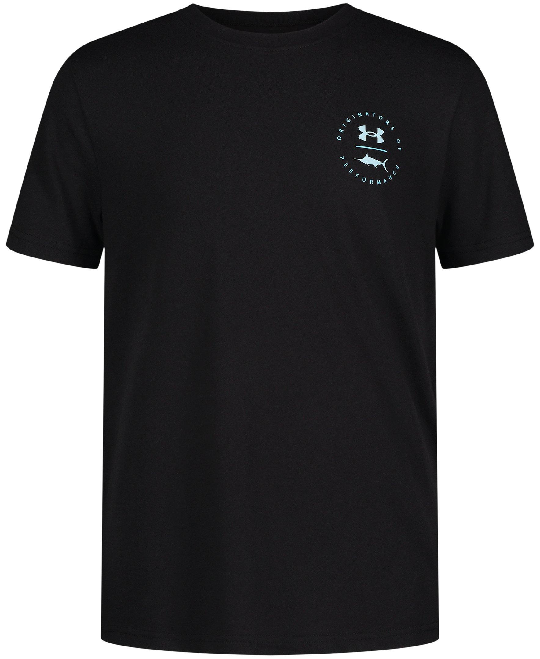 Under Armour Big Boys' Circle Fish Logo Tee - BLACK Thumbnail View 1