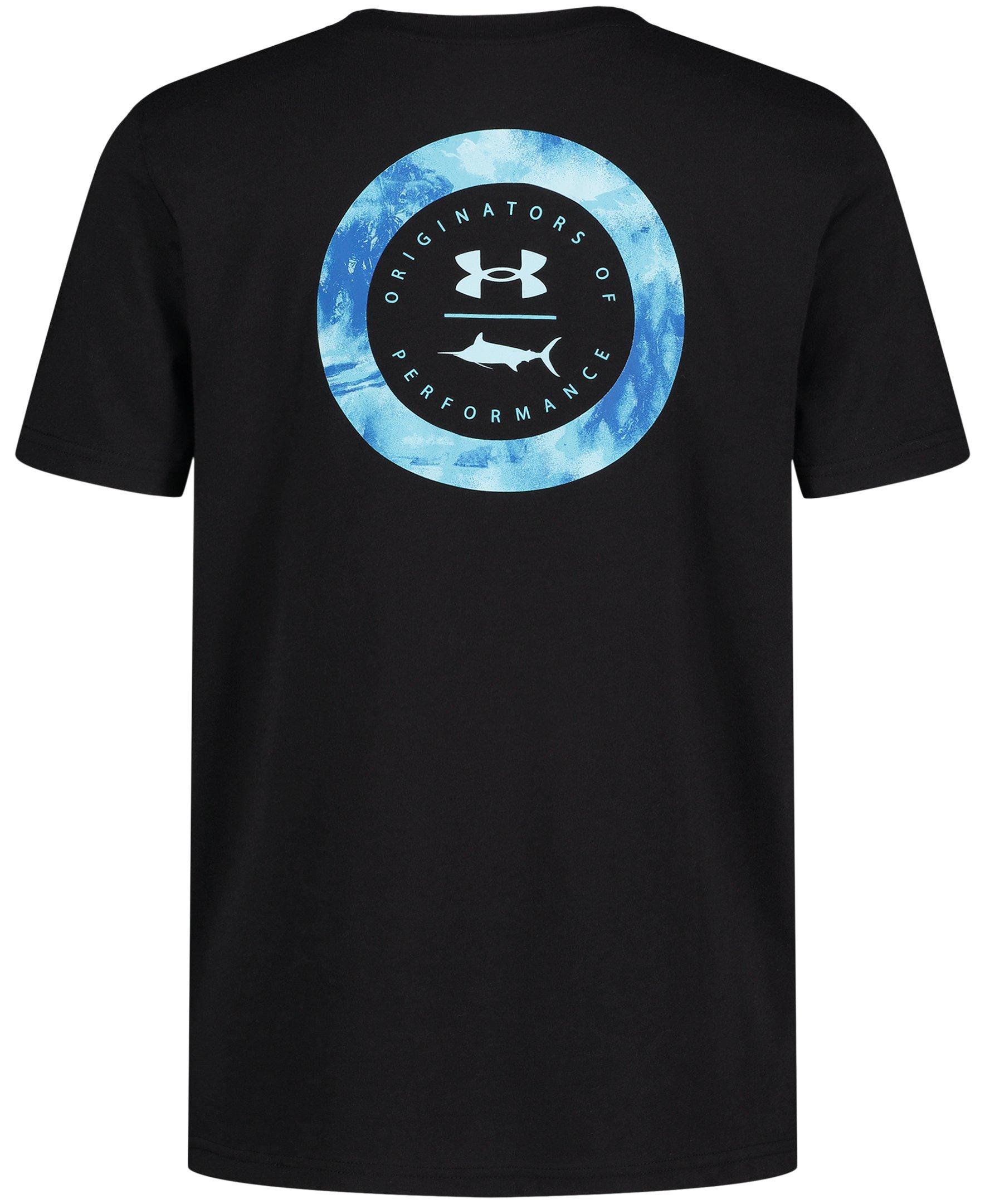 Under Armour Big Boys' Circle Fish Logo Tee - BLACK Thumbnail View 2