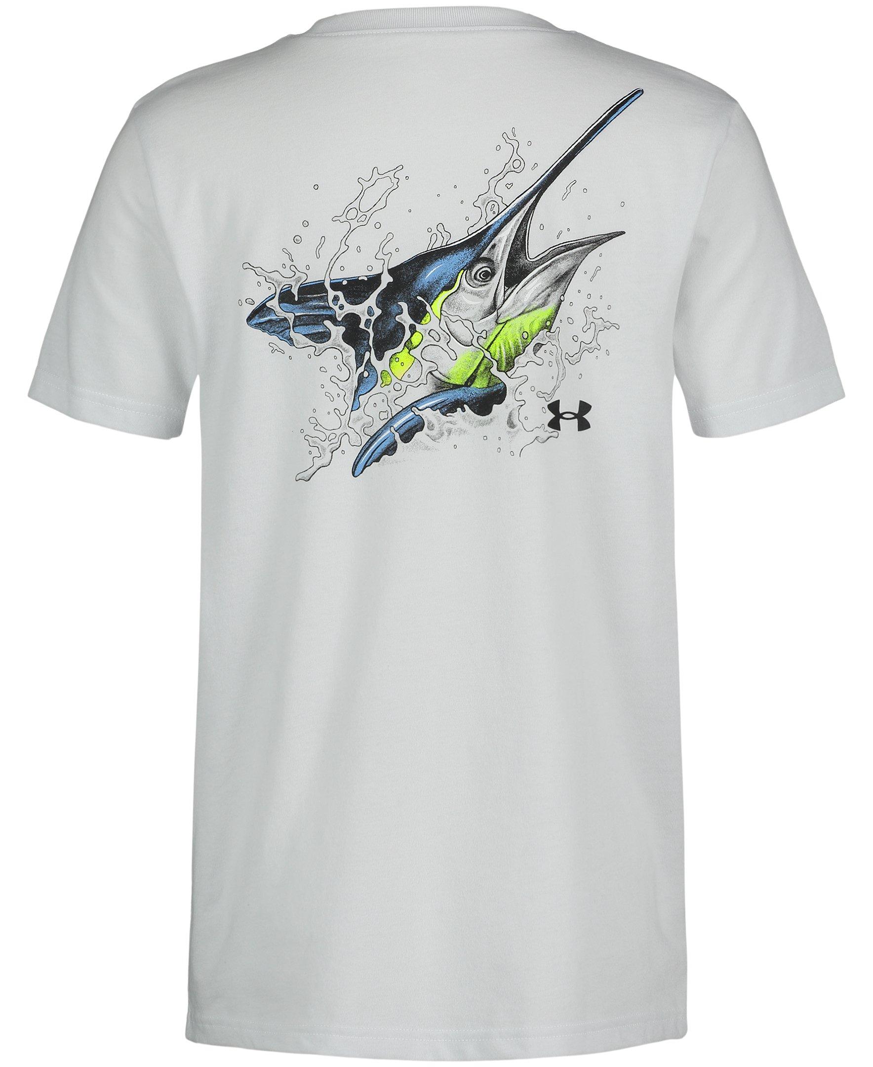 Under Armour Big Boys' Marlin Splash Tee - GREY Thumbnail View 2