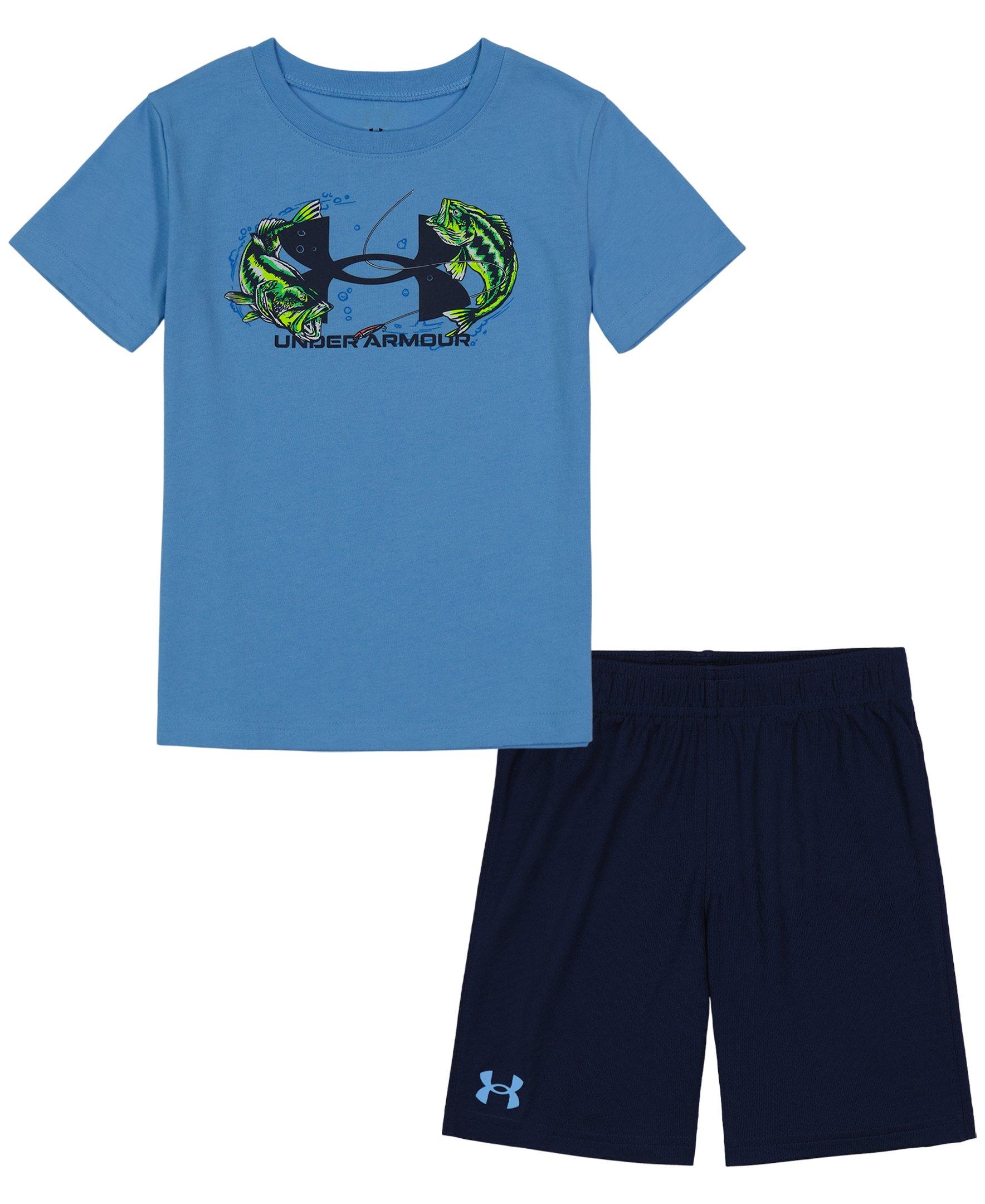Under Armour Little Boys' Double Bass Icon Short Set - BLUE Thumbnail View 1