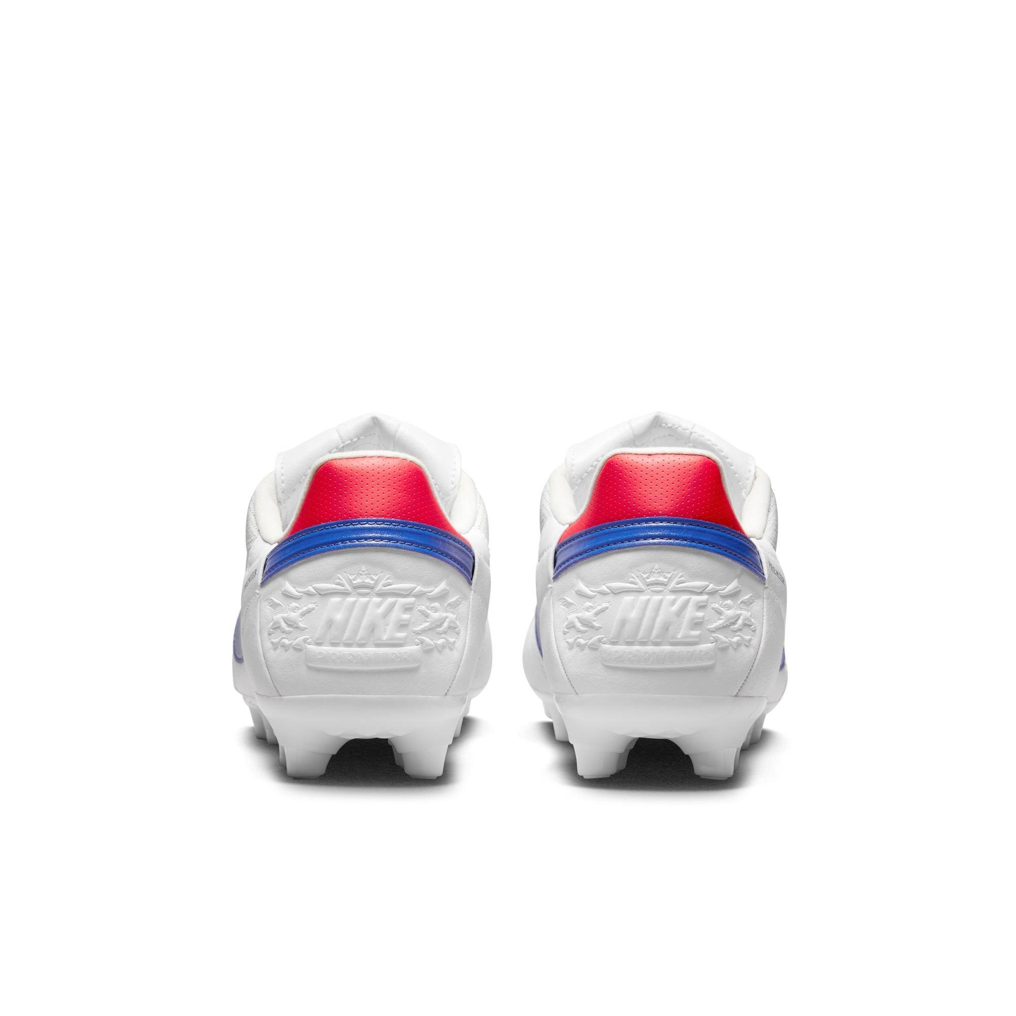 Nike Premier 3 FG "White/Game Royal/University Red" Men's Firm-Ground Soccer Cleat - WHITE/RED/BLUE Thumbnail View 11