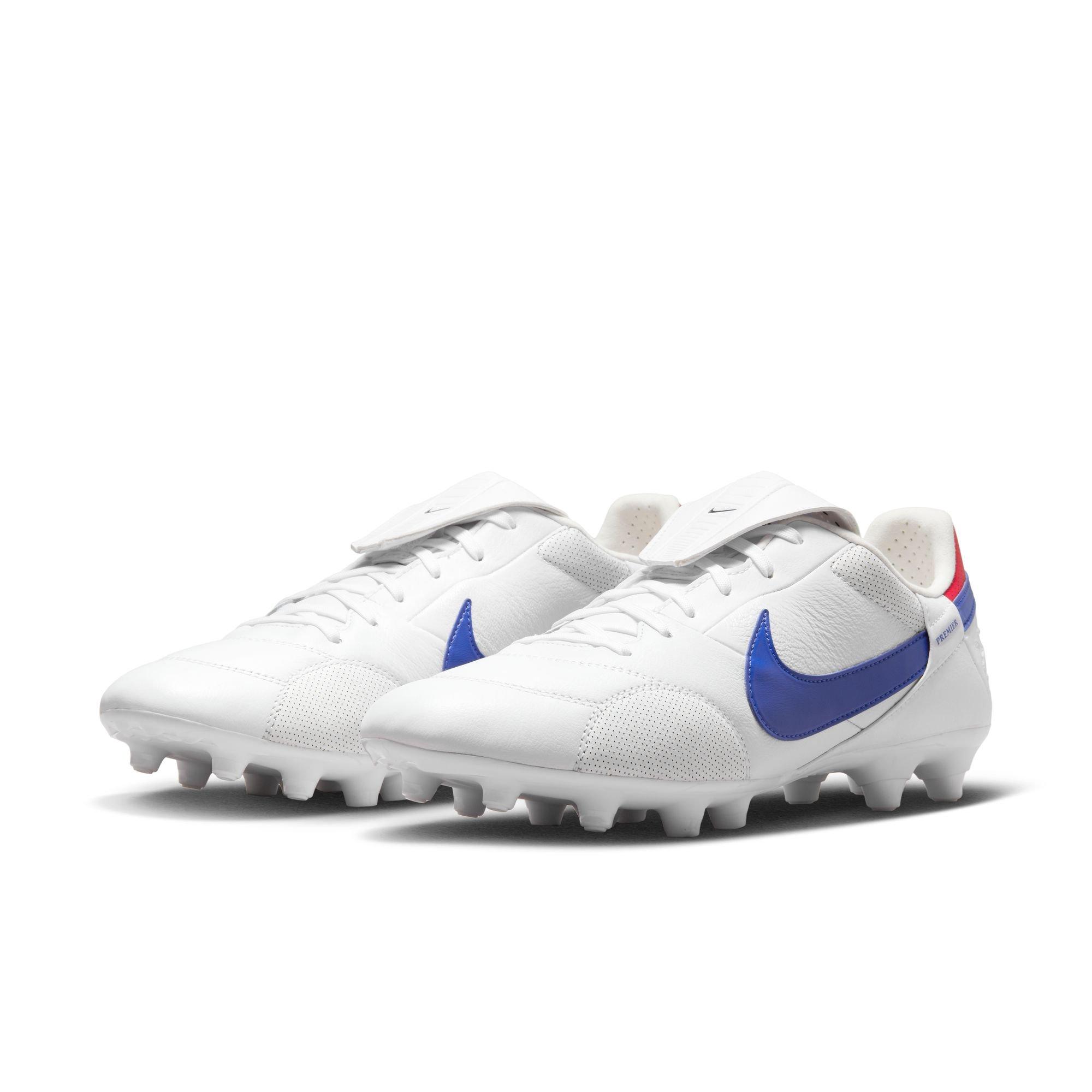 Nike Premier 3 FG "White/Game Royal/University Red" Men's Firm-Ground Soccer Cleat - WHITE/RED/BLUE Thumbnail View 9