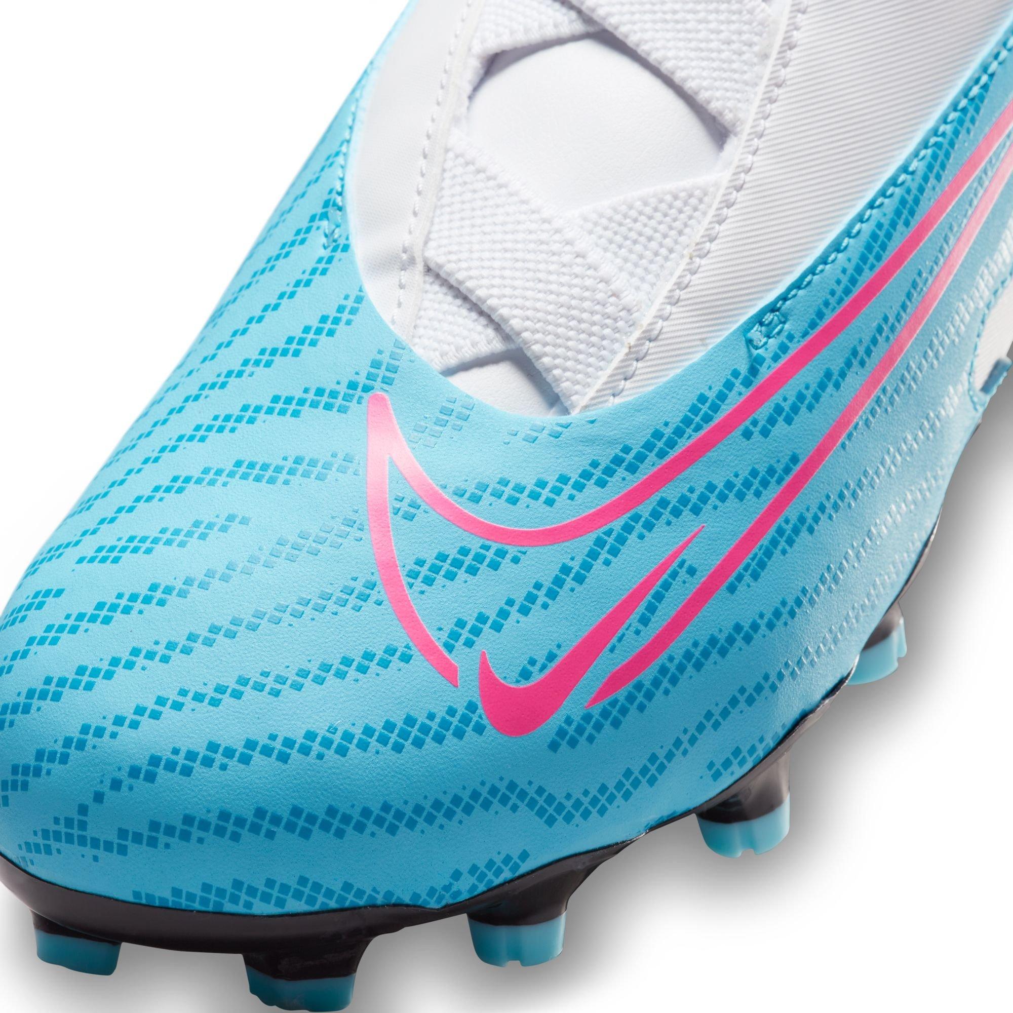 Nike Jr. Phantom GX Academy MG  Kids' "Baltic Blue/Pink Blast/White/Laser Blue" Soccer Cleat