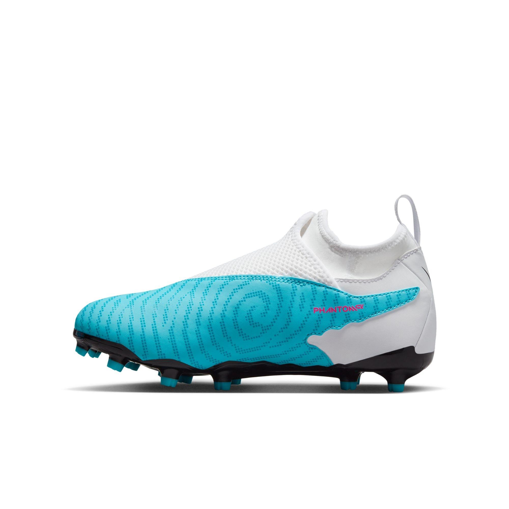 Nike Jr. Phantom GX Academy Dynamic Fit MG  Grade School Kids' "Baltic Blue/Pink Bliss" Soccer Cleat