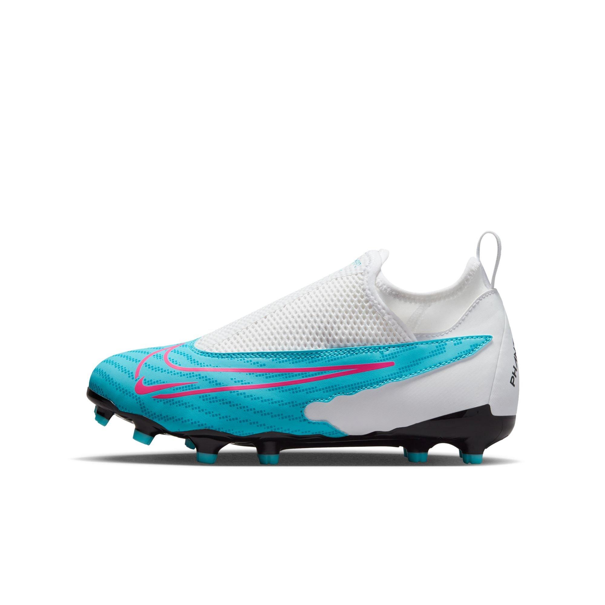 Nike Jr. Phantom GX Academy Dynamic Fit MG  Grade School Kids' "Baltic Blue/Pink Bliss" Soccer Cleat