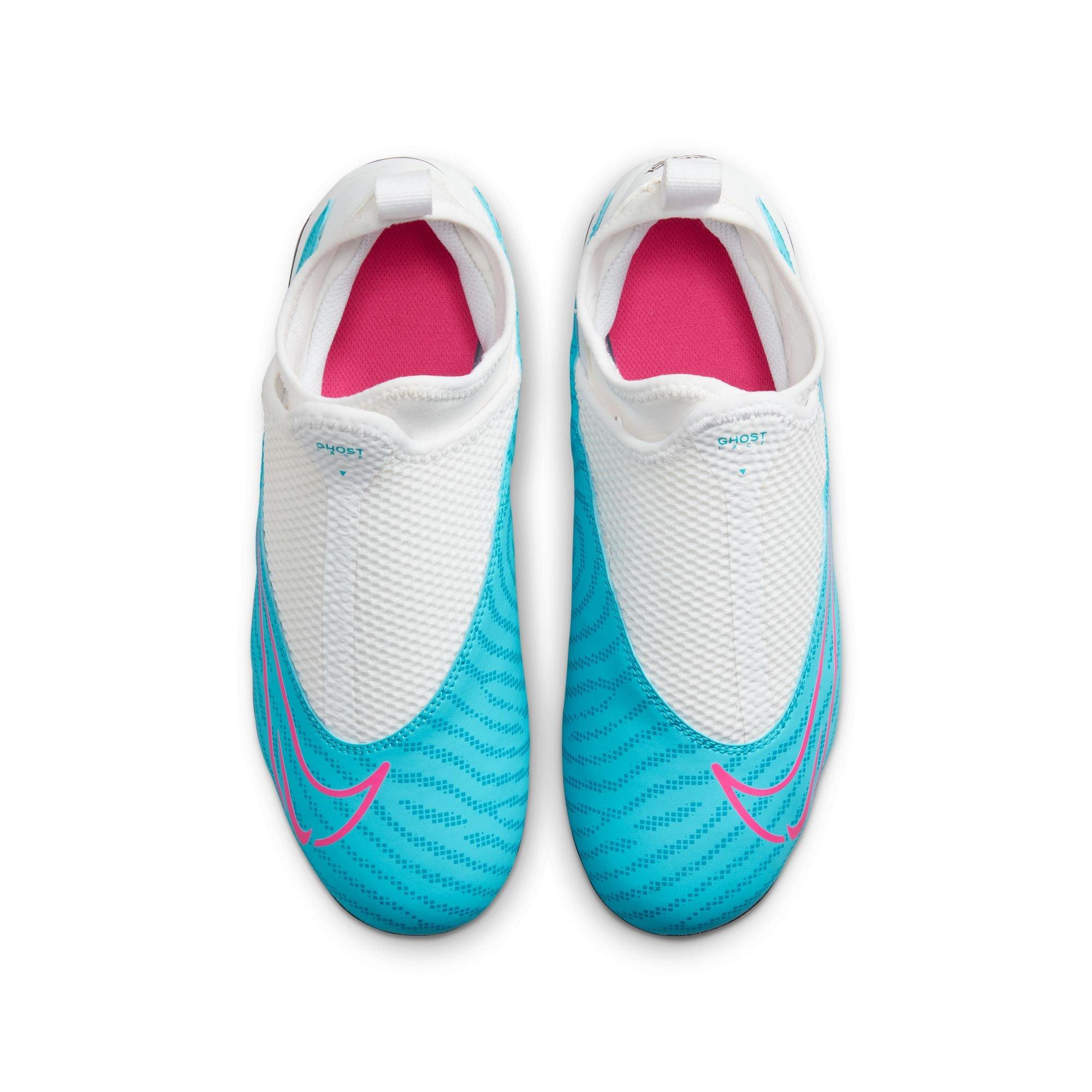 Nike Jr. Phantom GX Academy Dynamic Fit MG  Grade School Kids' "Baltic Blue/Pink Bliss" Soccer Cleat