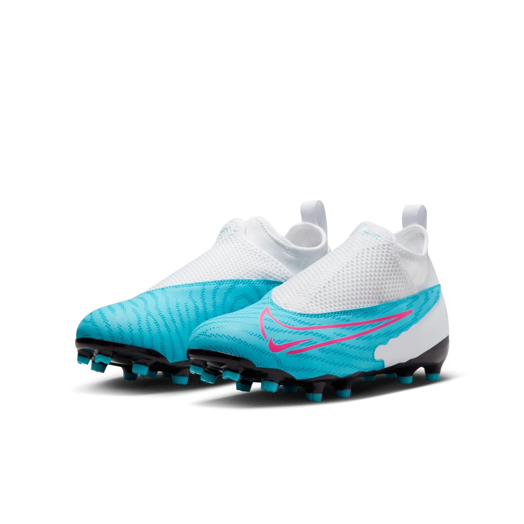 Nike Jr. Phantom GX Academy Dynamic Fit MG  Grade School Kids' "Baltic Blue/Pink Bliss" Soccer Cleat