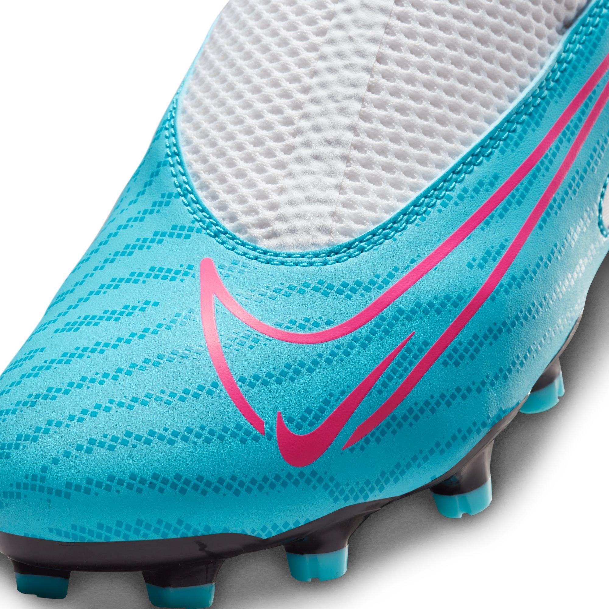 Nike Jr. Phantom GX Academy Dynamic Fit MG  Grade School Kids' "Baltic Blue/Pink Bliss" Soccer Cleat
