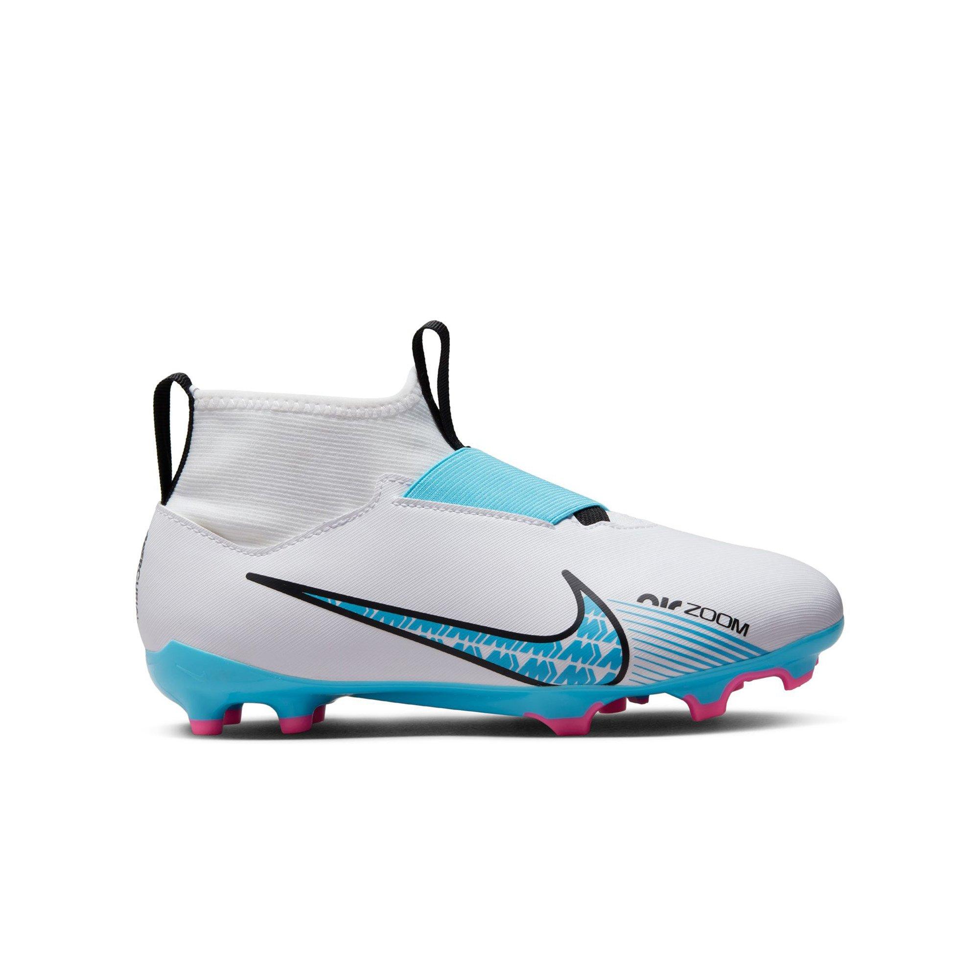 Nike Jr. Zoom Mercurial Superfly 9 Academy FG MG White Baltic Blue Pink Blast Grade School Boys Soccer Cleat