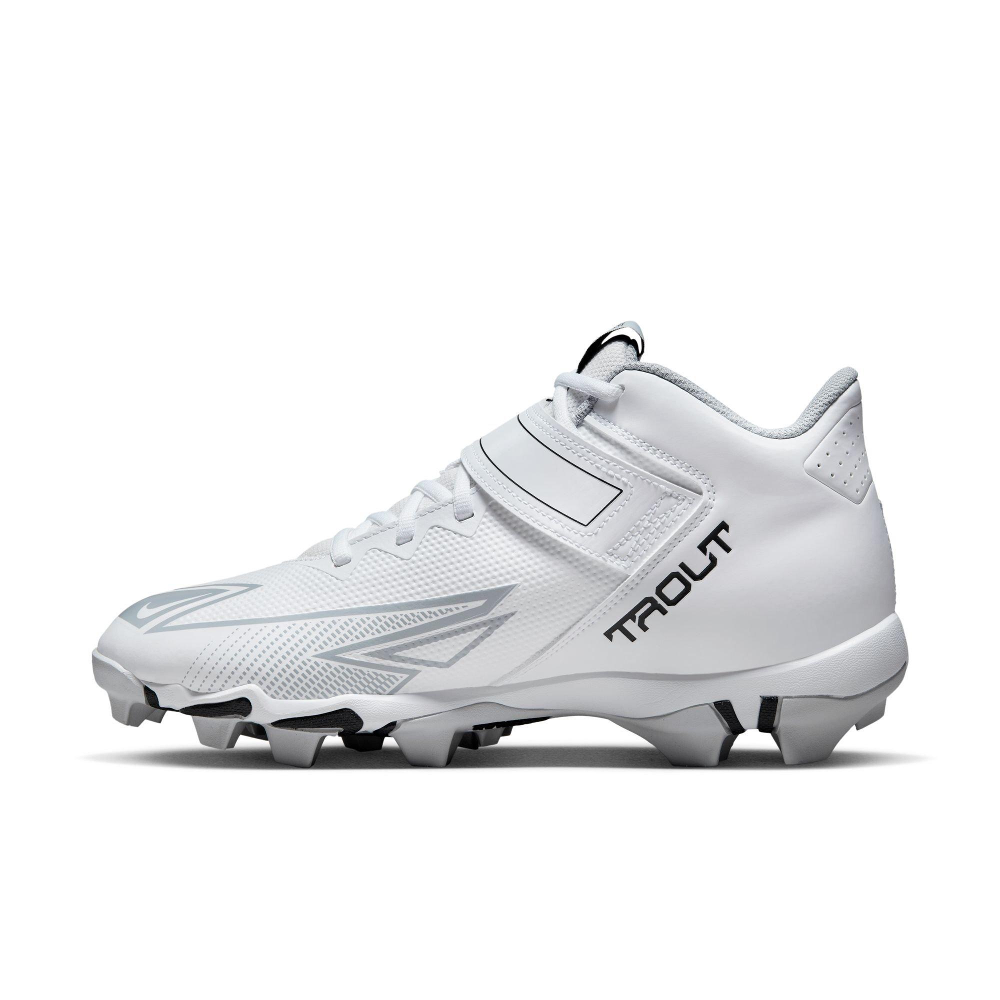 8.5 Nike Mike Trout Baseball Cleats White w/Grey