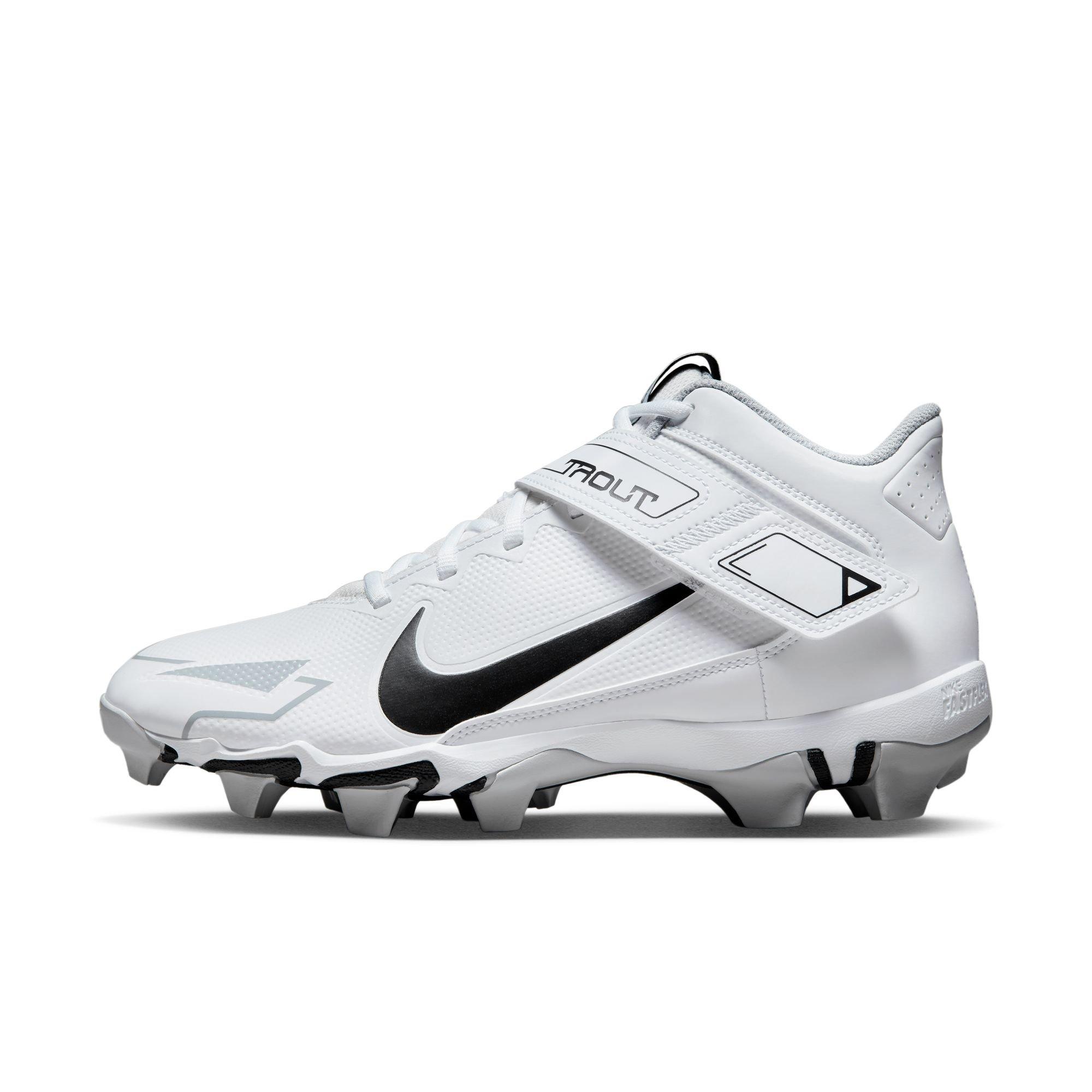 Nike Force Trout 8 Keystone "White/Black/Wolf Grey" Men's Baseball Cleat - WHITE/BLACK Thumbnail View 4