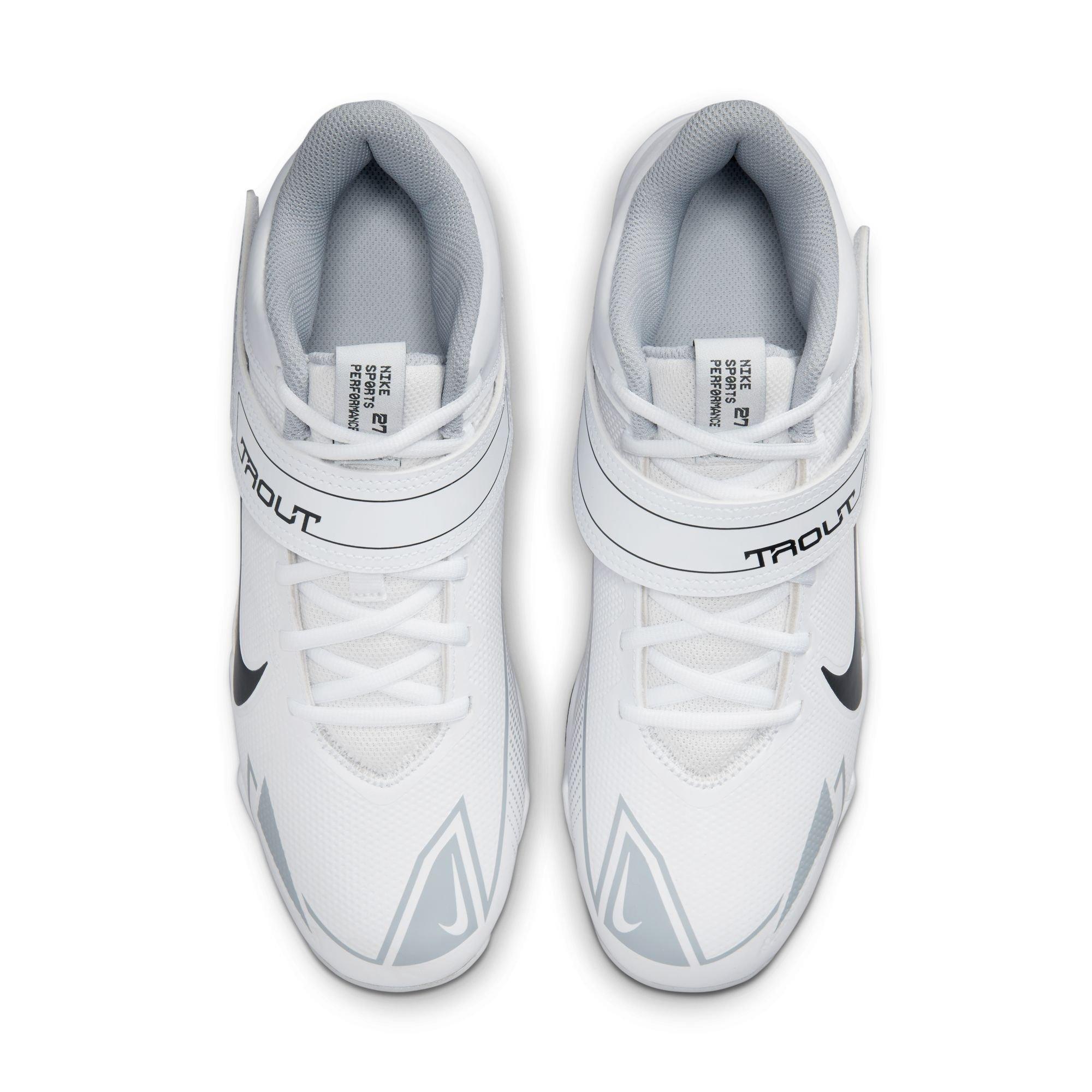 Nike Force Trout 8 Keystone "White/Black/Wolf Grey" Men's Baseball Cleat - WHITE/BLACK Thumbnail View 5