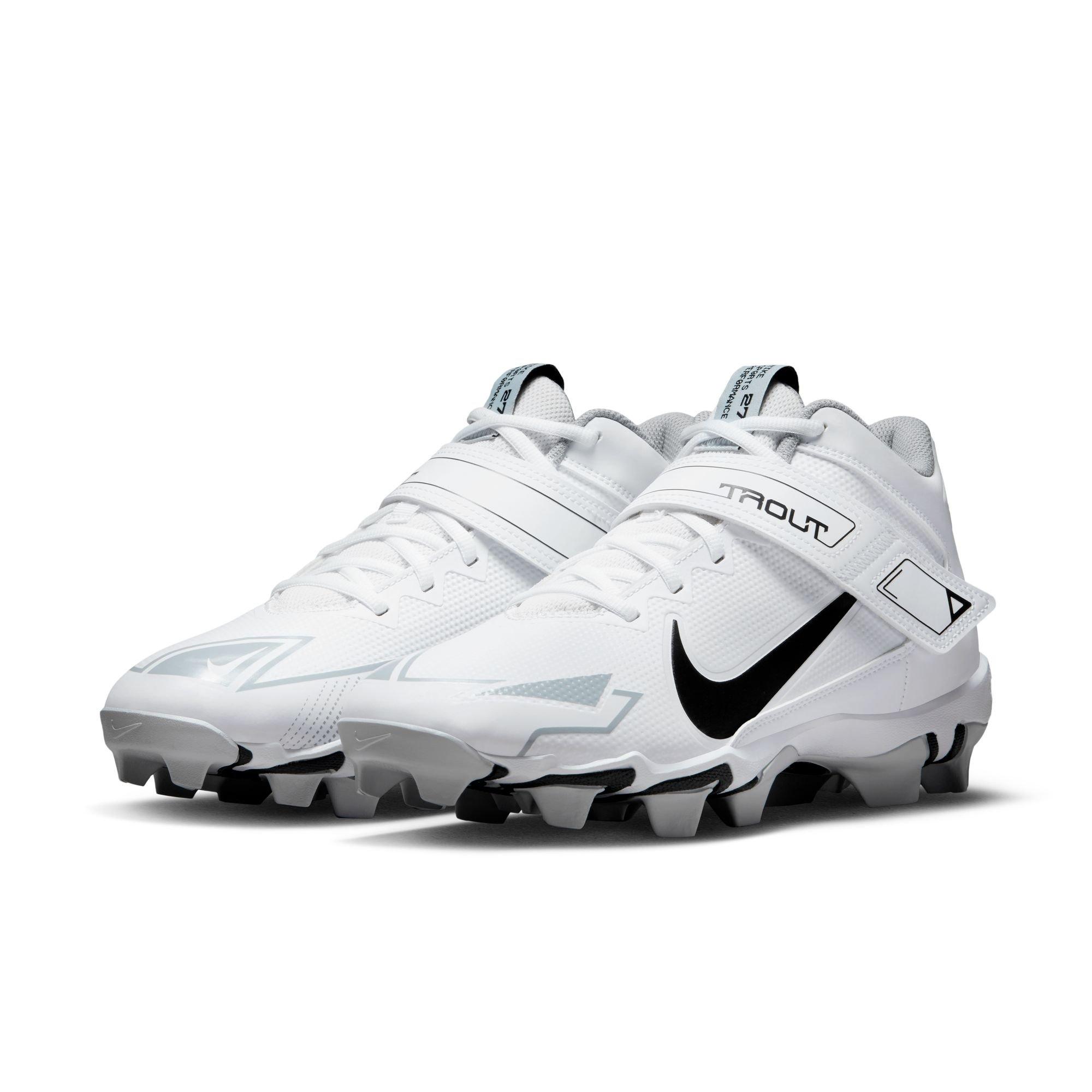 Nike Force Trout 8 Keystone "White/Black/Wolf Grey" Men's Baseball Cleat - WHITE/BLACK Thumbnail View 6