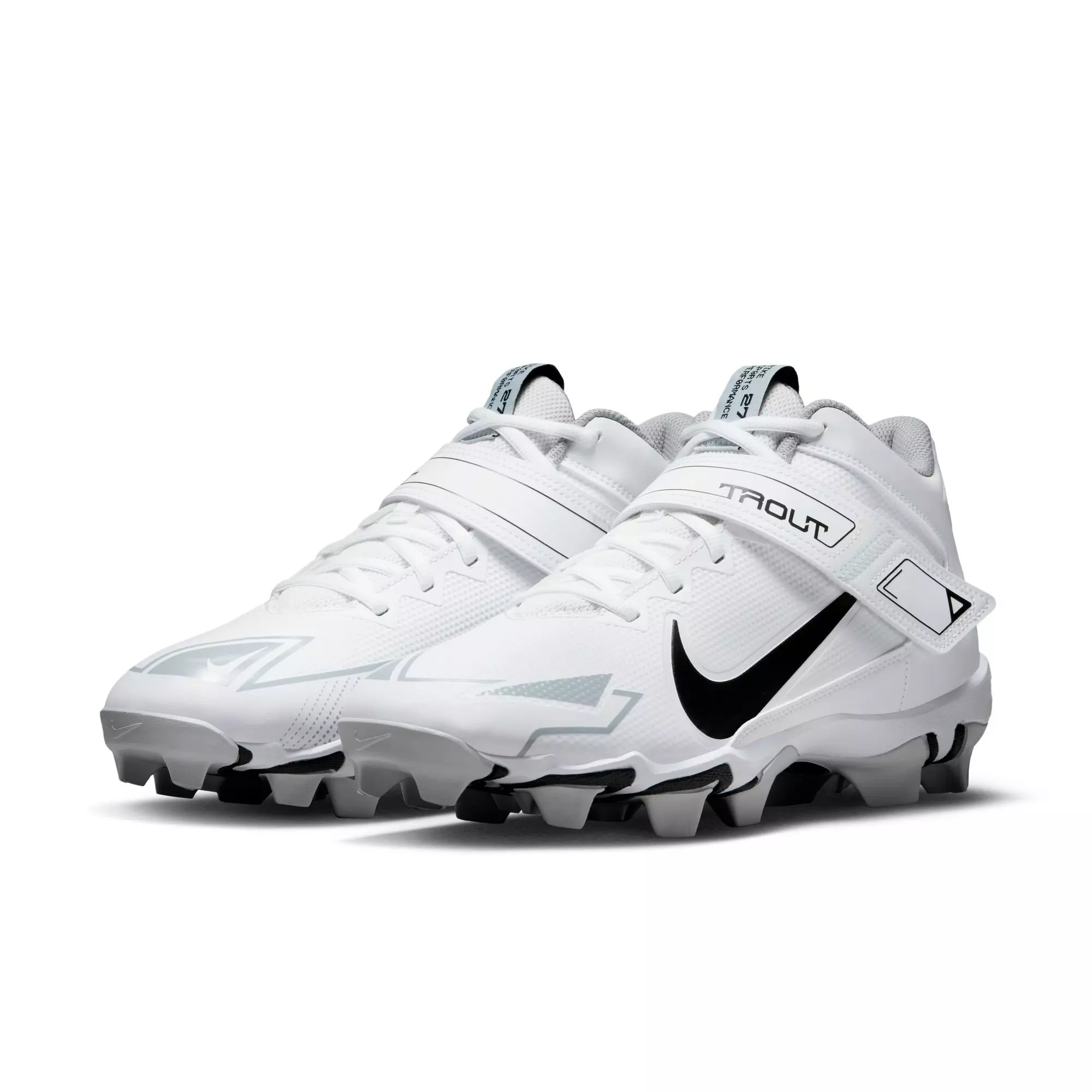Nike Force Trout 8 Keystone "White/Black/Wolf Grey" Men's Baseball Cleat - WHITE/BLACK