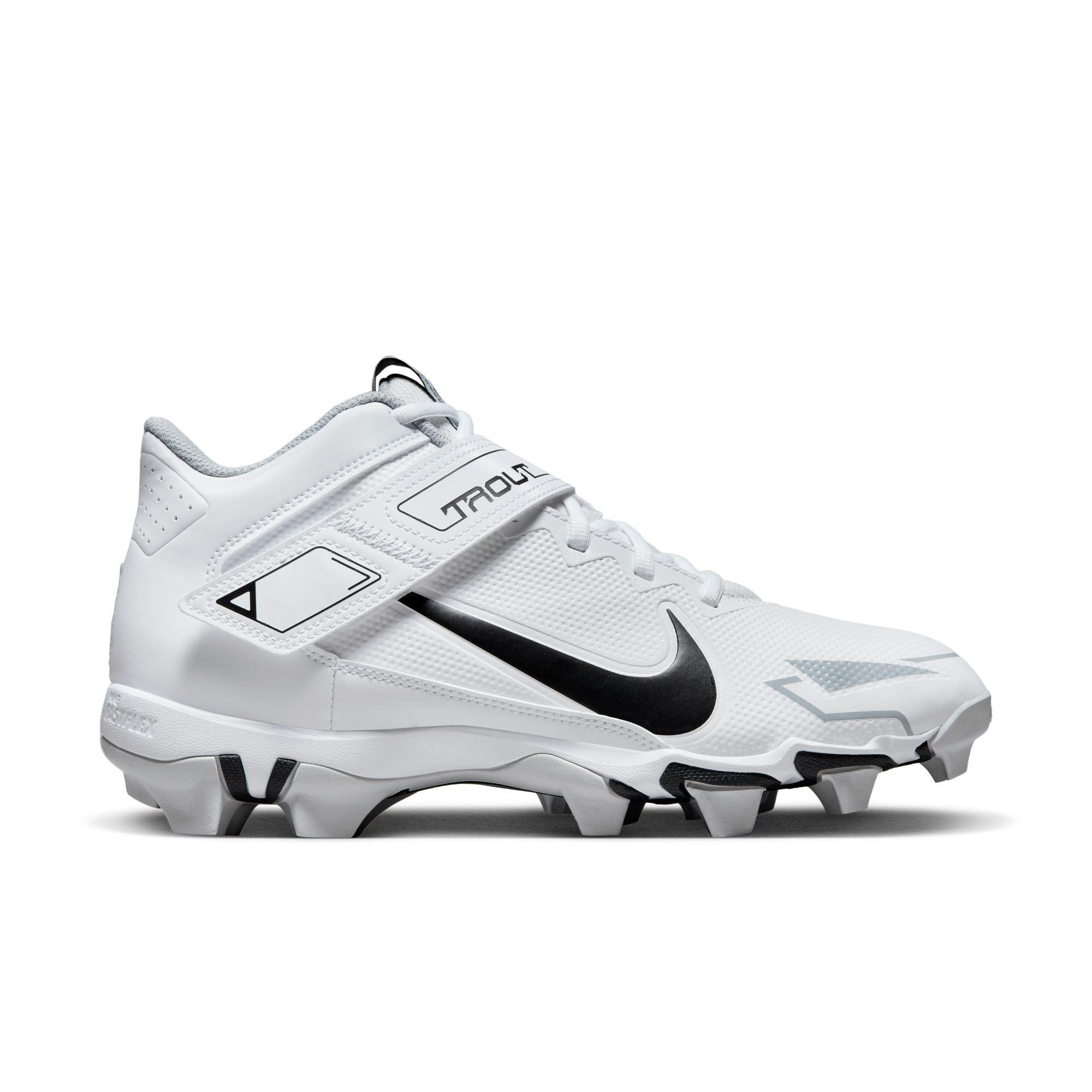 Nike Force Trout 8 Keystone "White/Black/Wolf Grey" Men's Baseball Cleat - WHITE/BLACK Thumbnail View 1