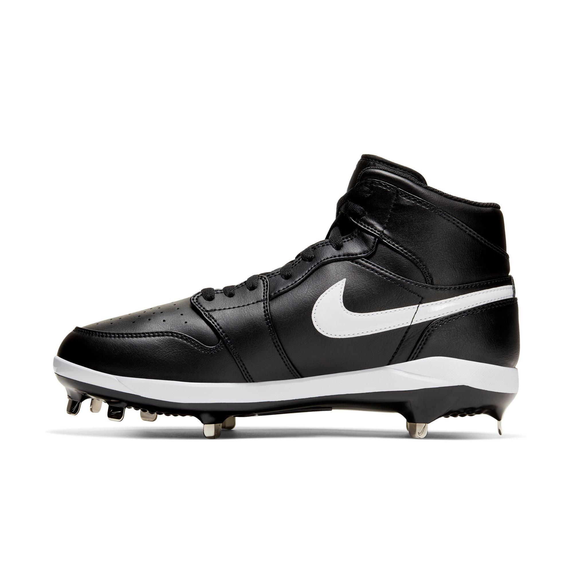 Jordan 1 Retro Metal Black/White Men's Baseball Cleat - Hibbett