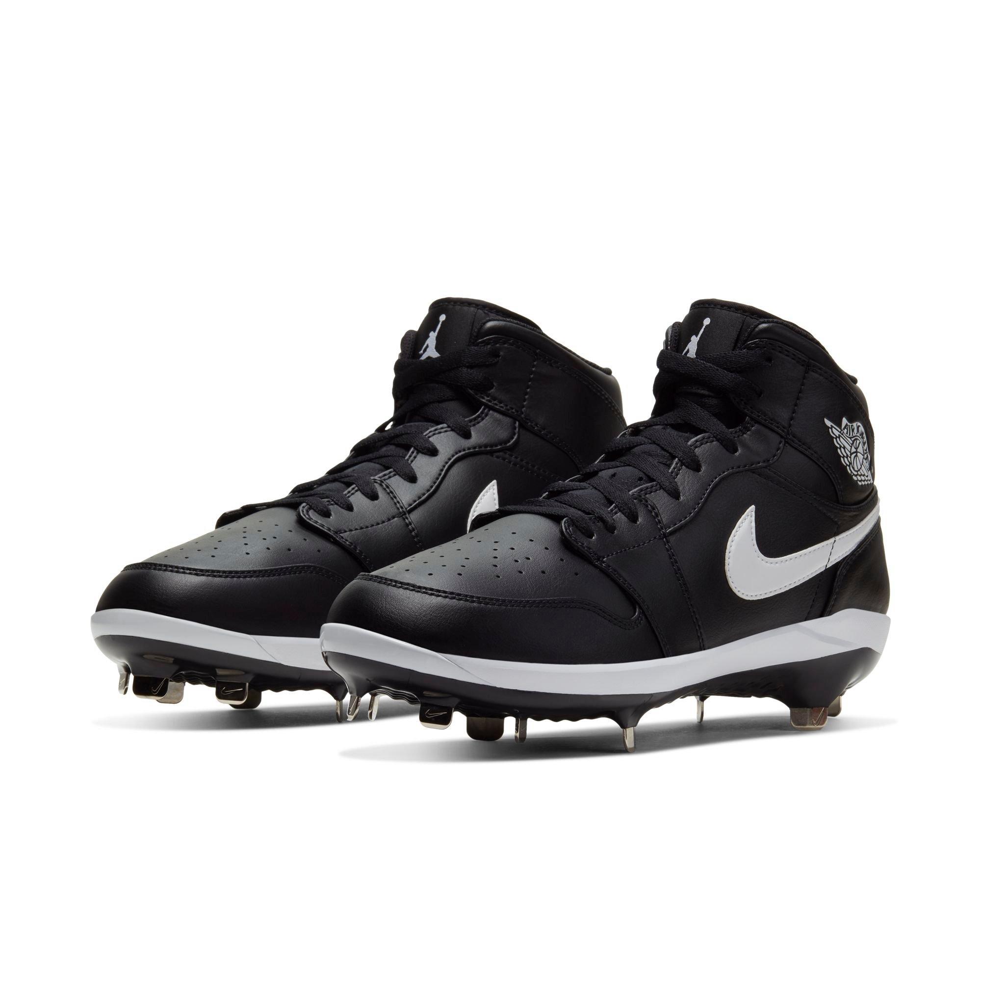 Jordan 1 Retro Metal "Black/White" Men's Baseball Cleat - BLACK/WHITE Thumbnail View 6