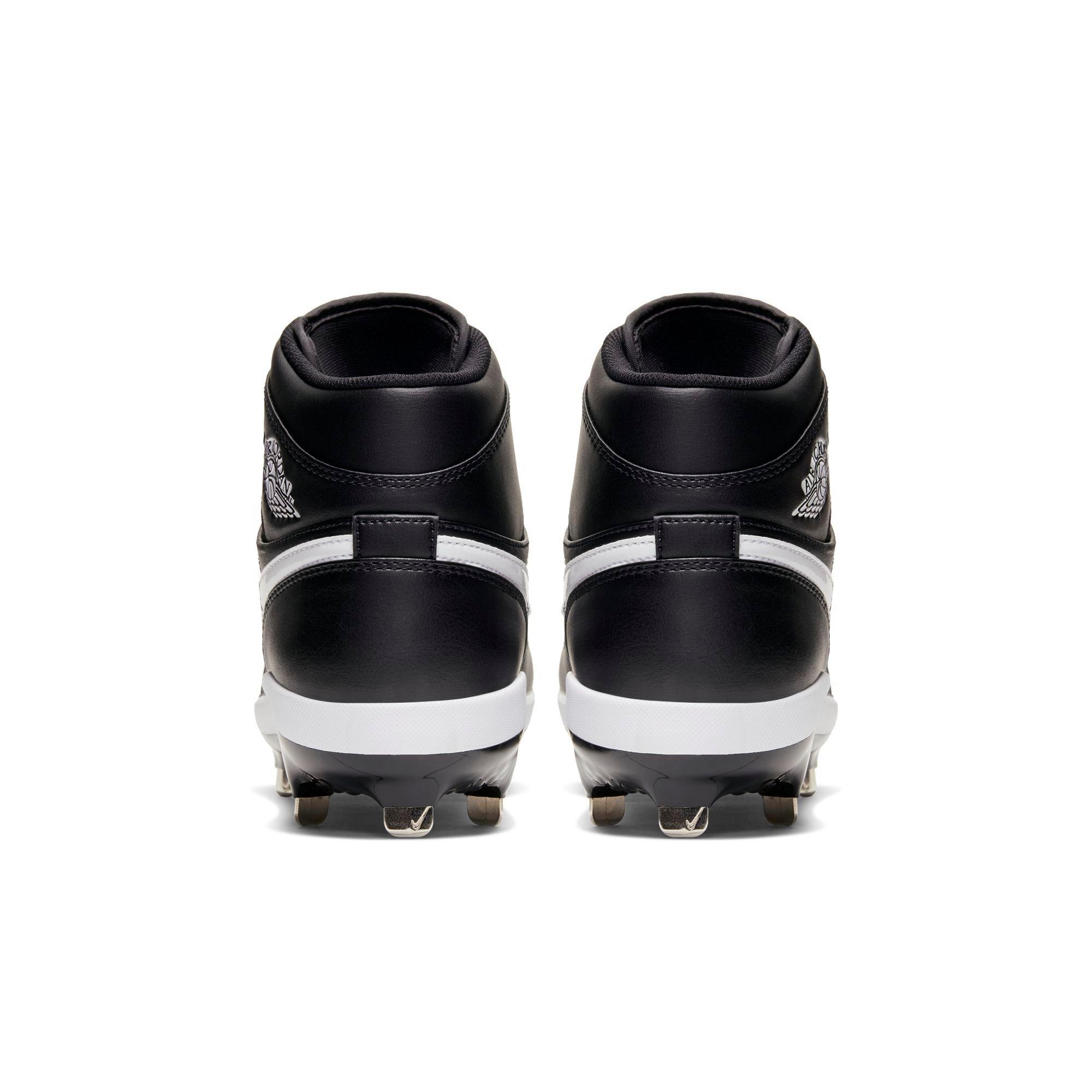 Jordan 1 Retro Metal "Black/White" Men's Baseball Cleat - BLACK/WHITE Thumbnail View 7