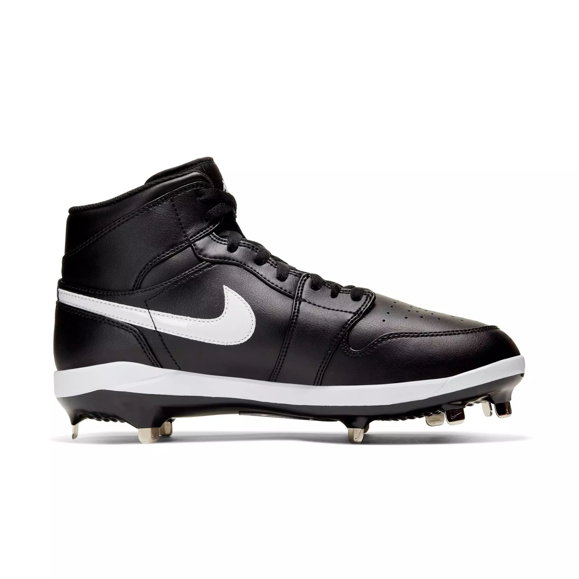 Jordan 1 Retro Metal "Black/White" Men's Baseball Cleat - BLACK/WHITE