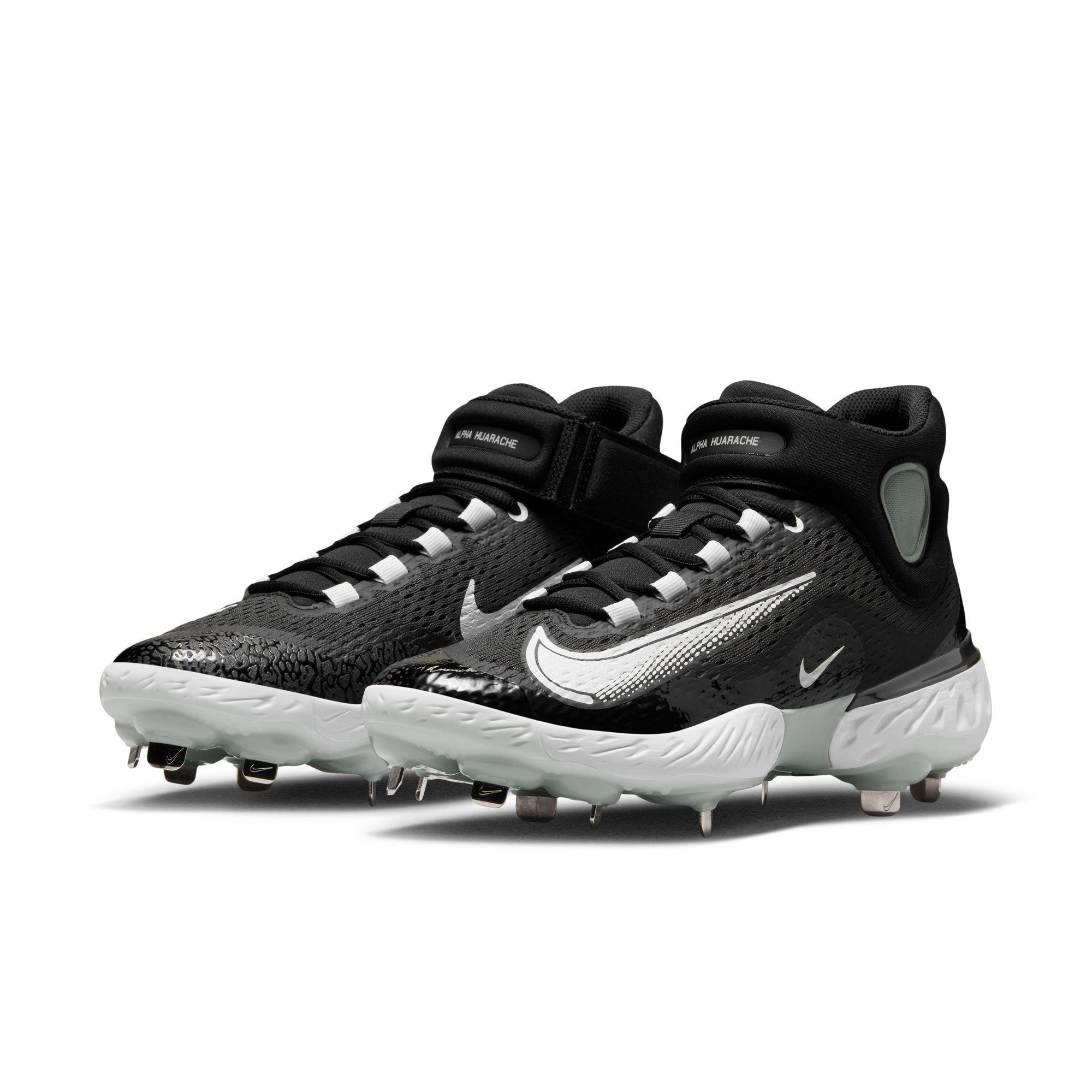 Nike Men's Alpha Huarache Elite 4 Metal Baseball Cleats, Size 7.5, Yellow/Black