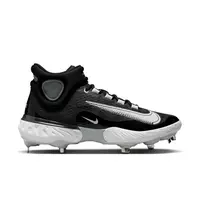 Nike Alpha Huarache Elite 4 Mid P "Black/White/Smoke Grey" Men's Baseball Cleat - BLACK/WHITE