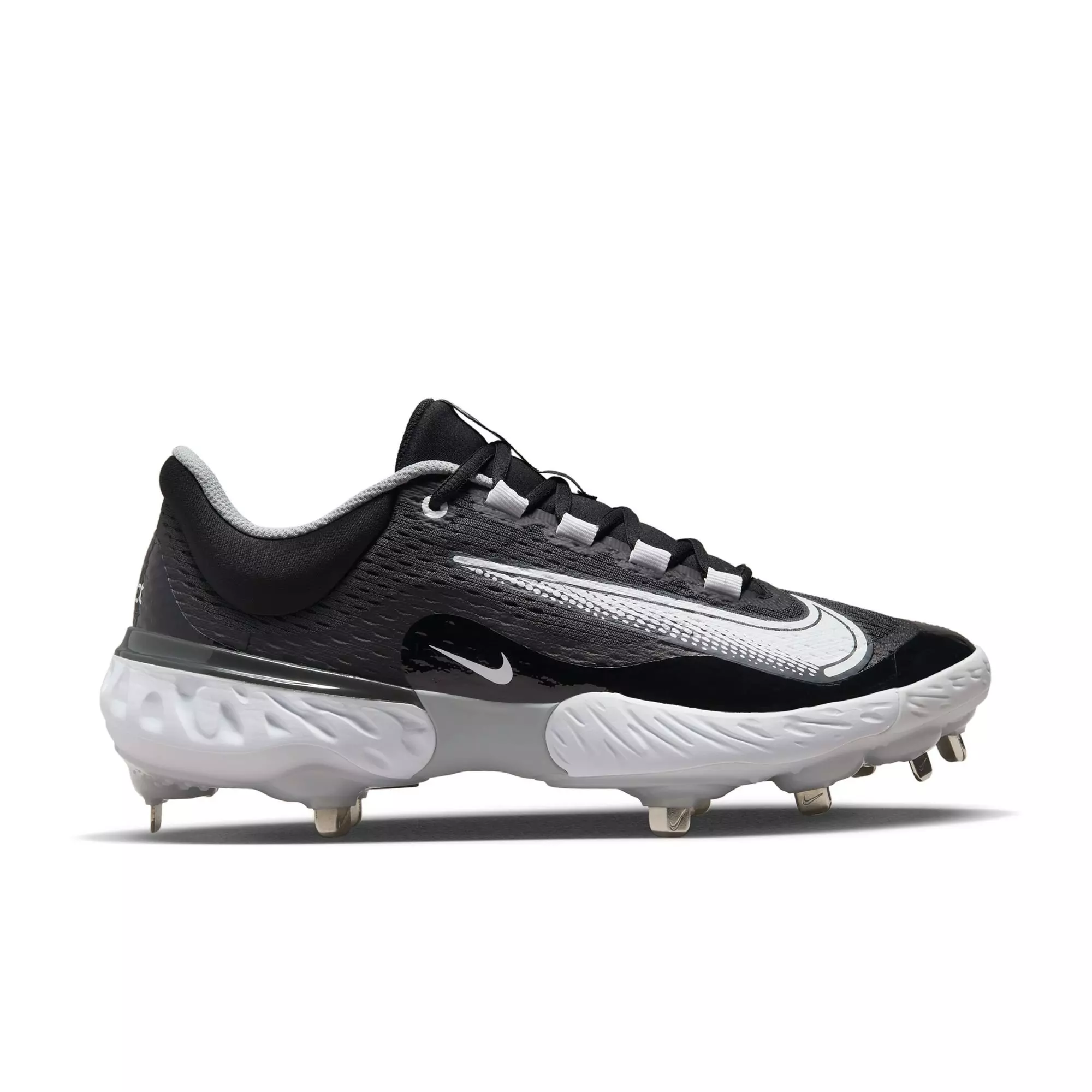 Nike Alpha Huarache Elite Low "Black/White/Lt Smoke Grey" Men's Baseball Cleat - BLACK/WHITE