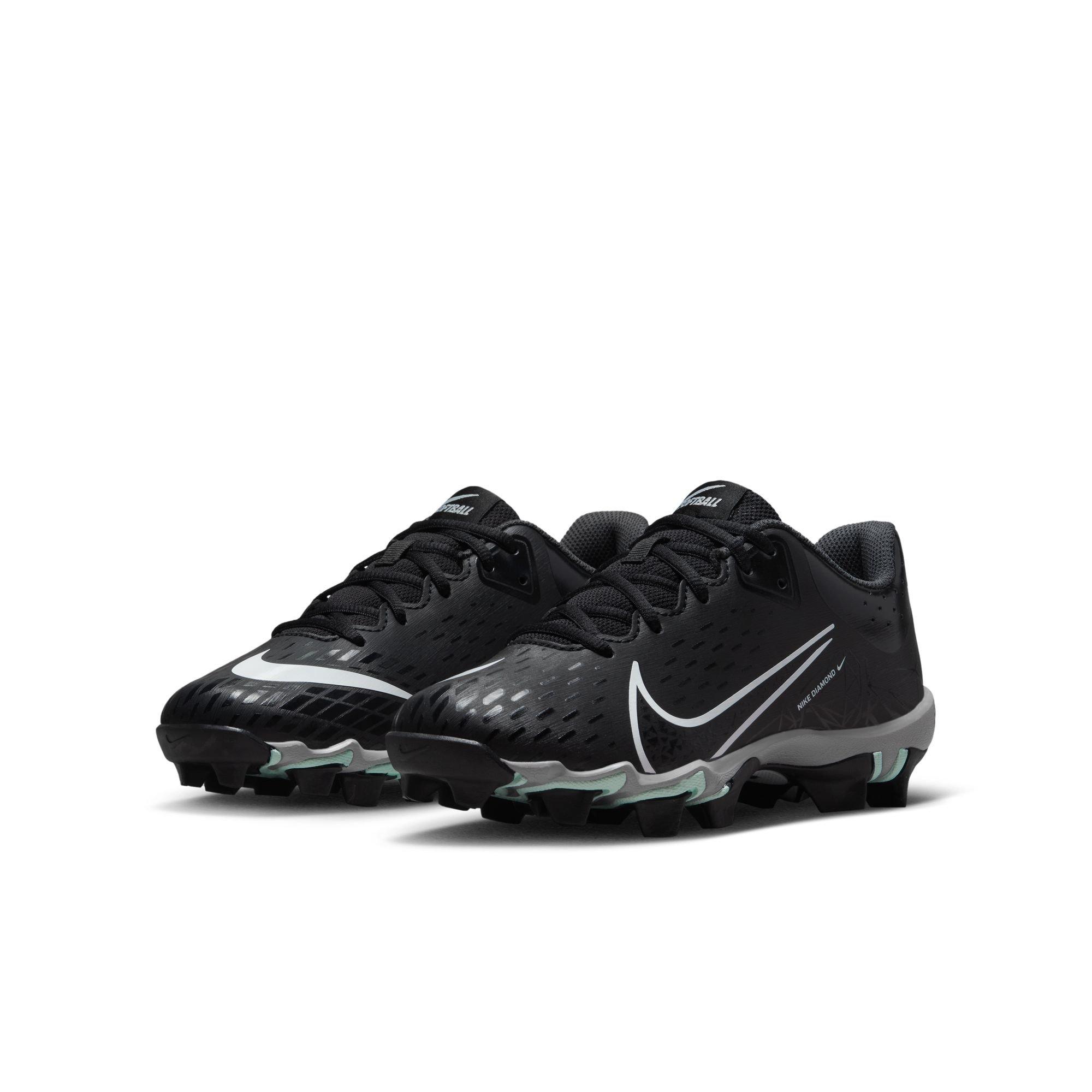 Nike Hyperdiamond 4 Keystone GG "Black/White/Dk Smoke" Grade School Girls' Softball Cleat - BLACK/WHITE Thumbnail View 6