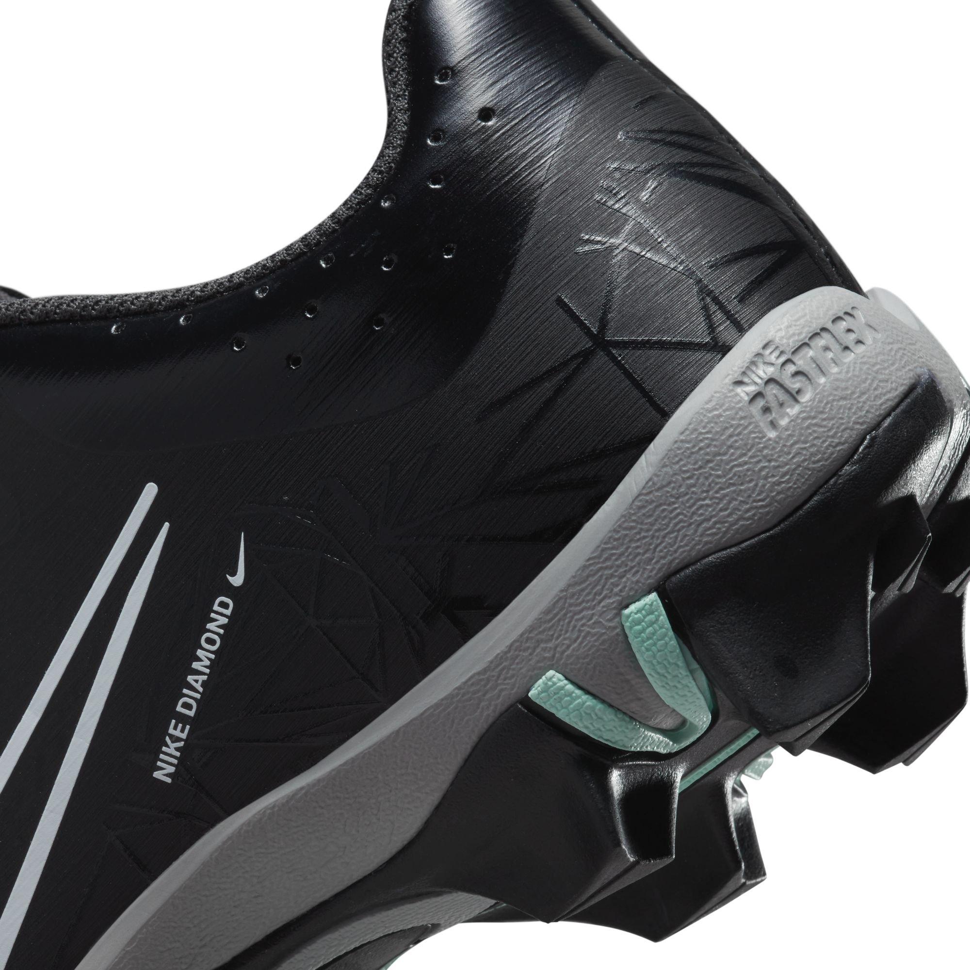 Nike Hyperdiamond 4 Keystone GG "Black/White/Dk Smoke" Grade School Girls' Softball Cleat - BLACK/WHITE Thumbnail View 10