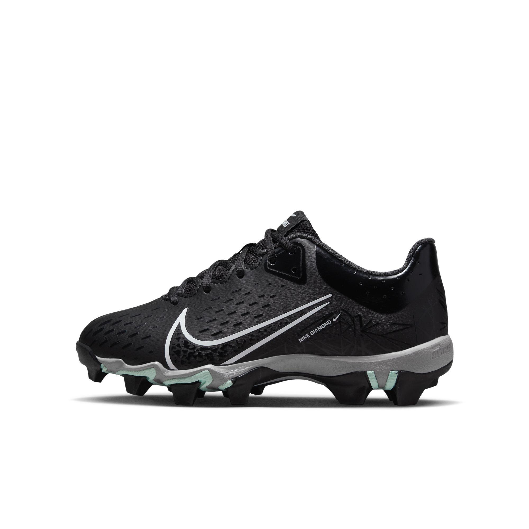 Nike Hyperdiamond 4 Keystone GG "Black/White/Wolf Grey" Preschool Girls' Softball Cleat - BLACK/WHITE Thumbnail View 4