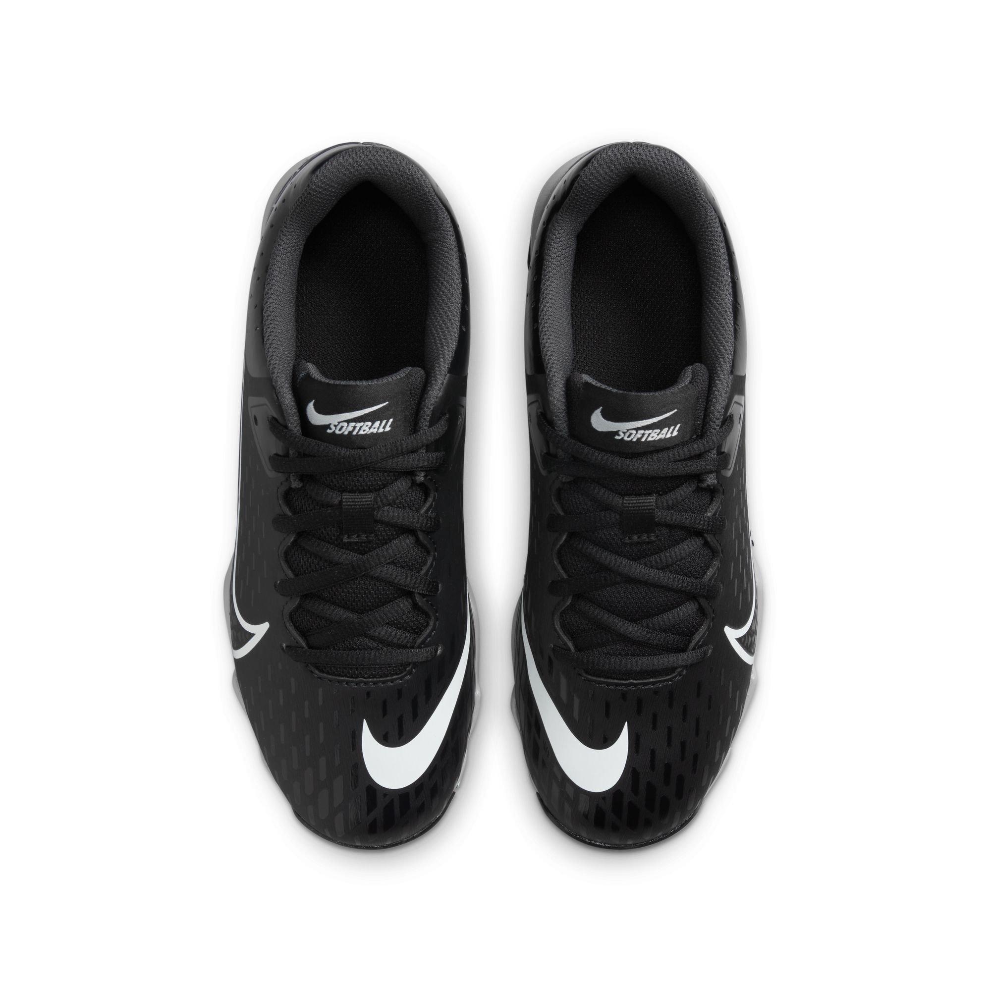 Nike Hyperdiamond 4 Keystone GG "Black/White/Wolf Grey" Preschool Girls' Softball Cleat - BLACK/WHITE Thumbnail View 5