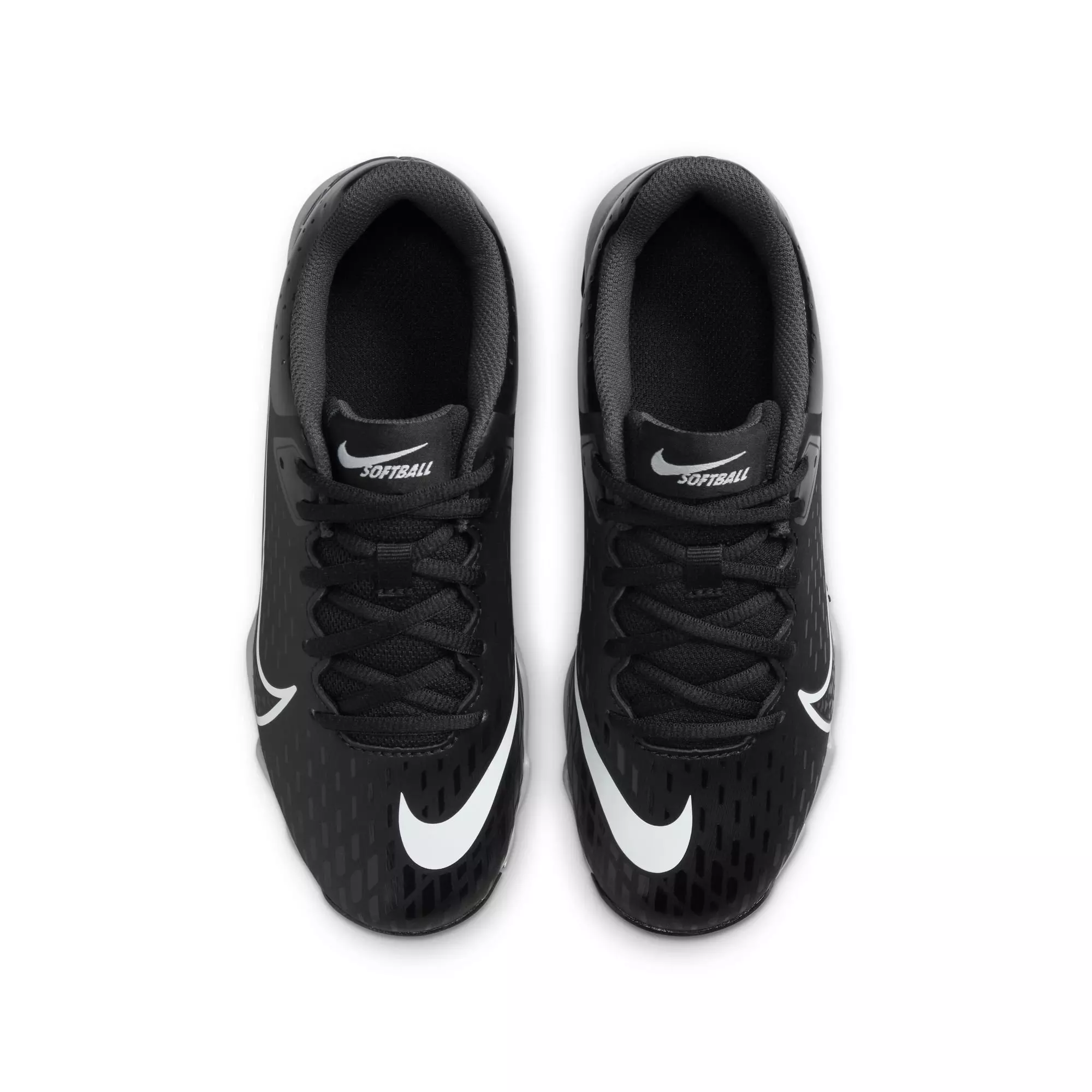 Nike Hyperdiamond 4 Keystone GG "Black/White/Wolf Grey" Preschool Girls' Softball Cleat - BLACK/WHITE