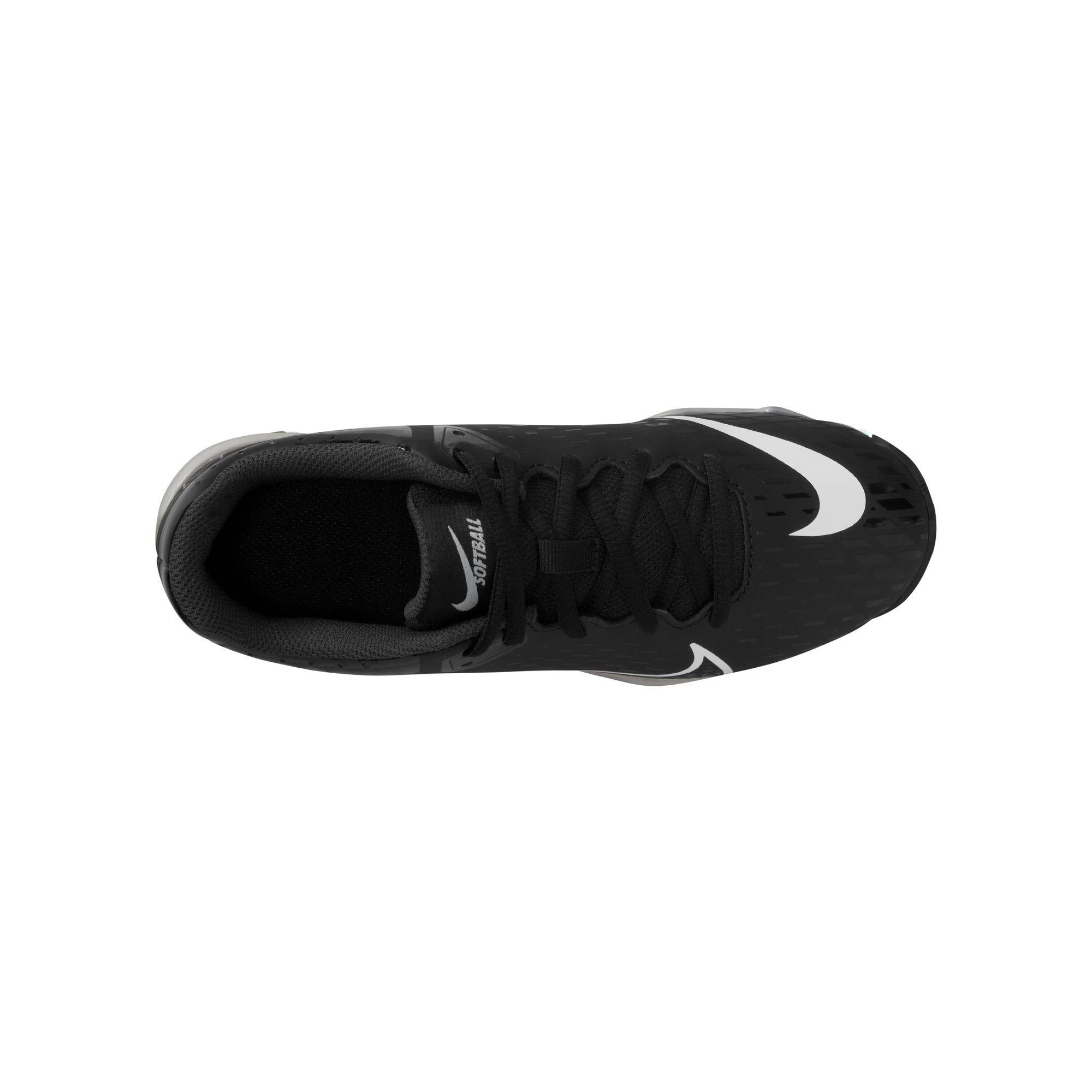 Nike Hyperdiamond 4 Keystone GG "Black/White/Wolf Grey" Preschool Girls' Softball Cleat - BLACK/WHITE Thumbnail View 8
