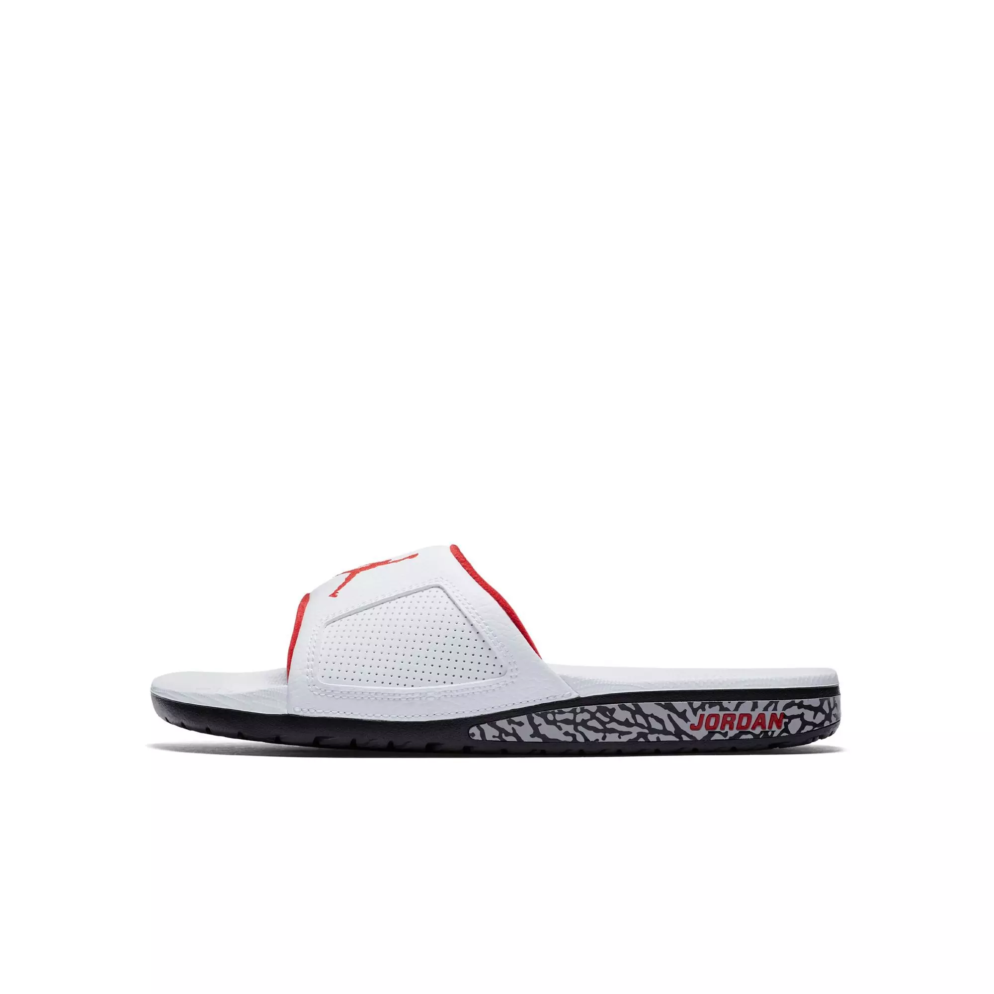 Jordan Hydro III Retro "White/University Red/Black/Cement Grey" Men's Slide - WHITE/RED