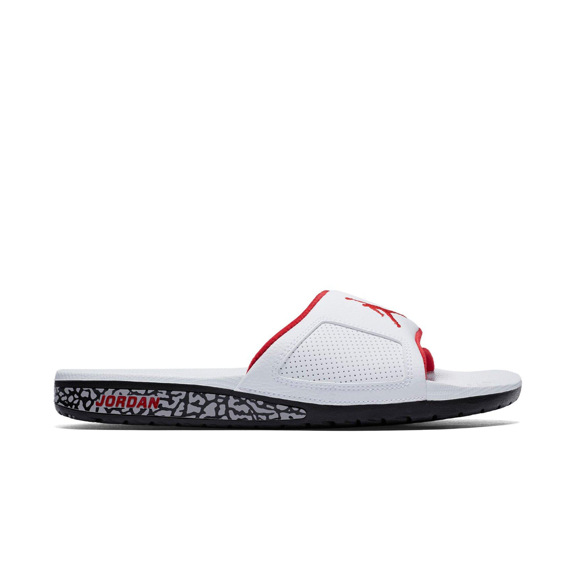 Jordan Hydro III Retro "White/University Red/Black/Cement Grey" Men's Slide - WHITE/RED Thumbnail View 1