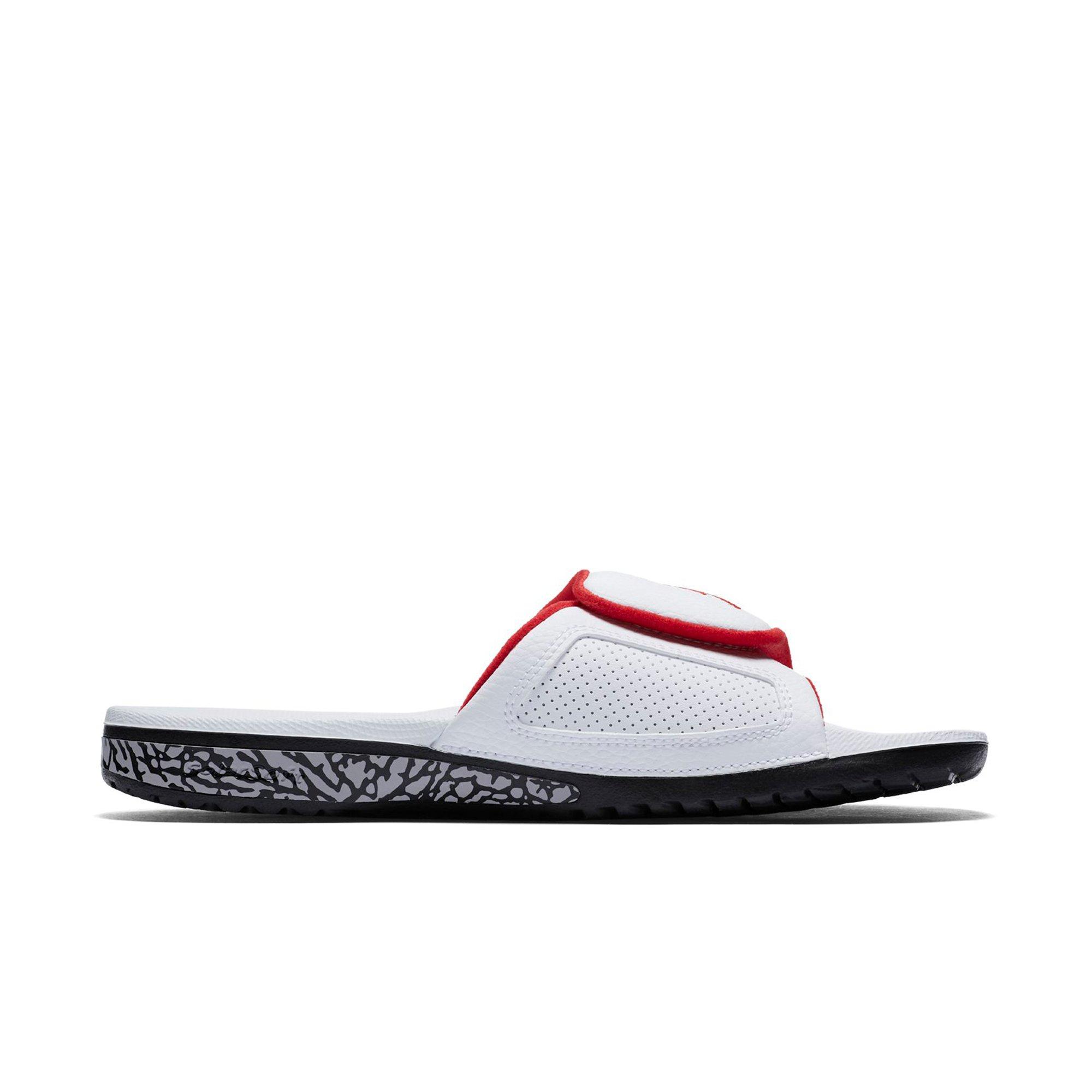 Jordan Hydro III Retro "White/University Red/Black/Cement Grey" Men's Slide - WHITE/RED Thumbnail View 2