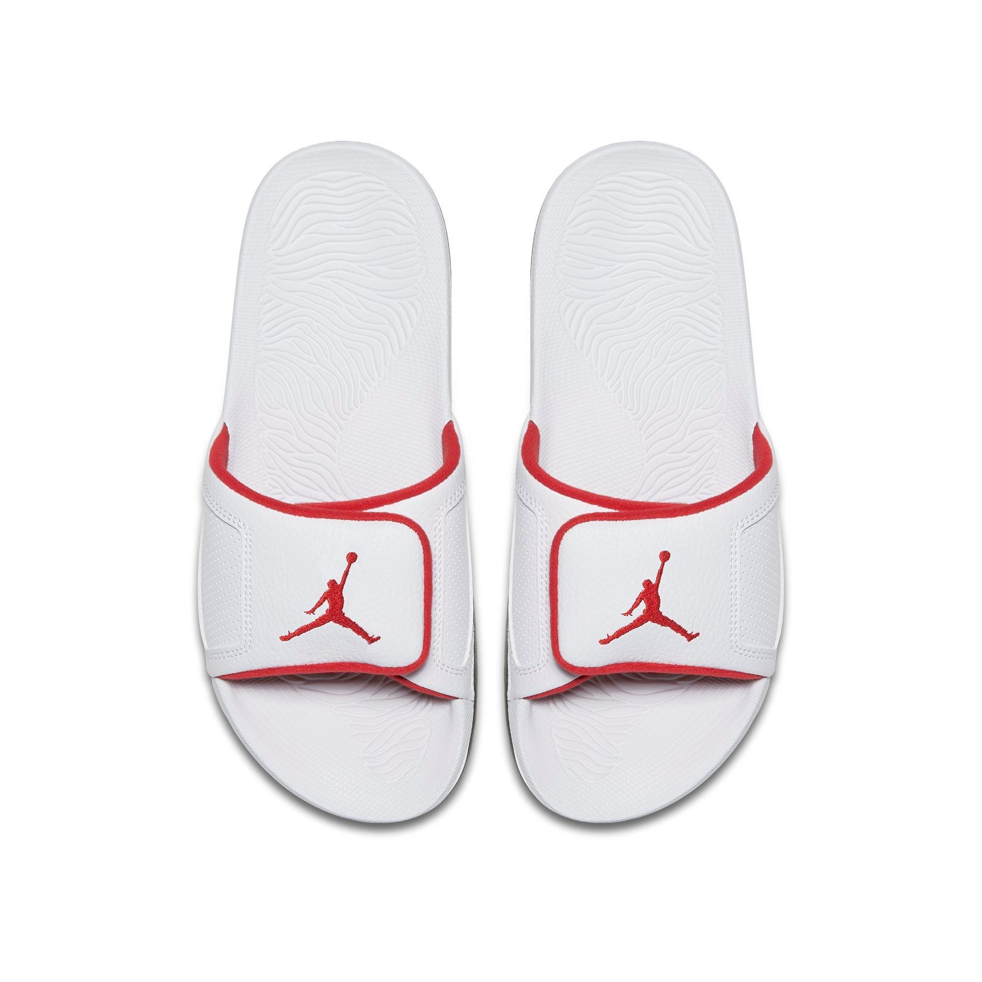 Jordan Hydro III Retro "White/University Red/Black/Cement Grey" Men's Slide - WHITE/RED Thumbnail View 4