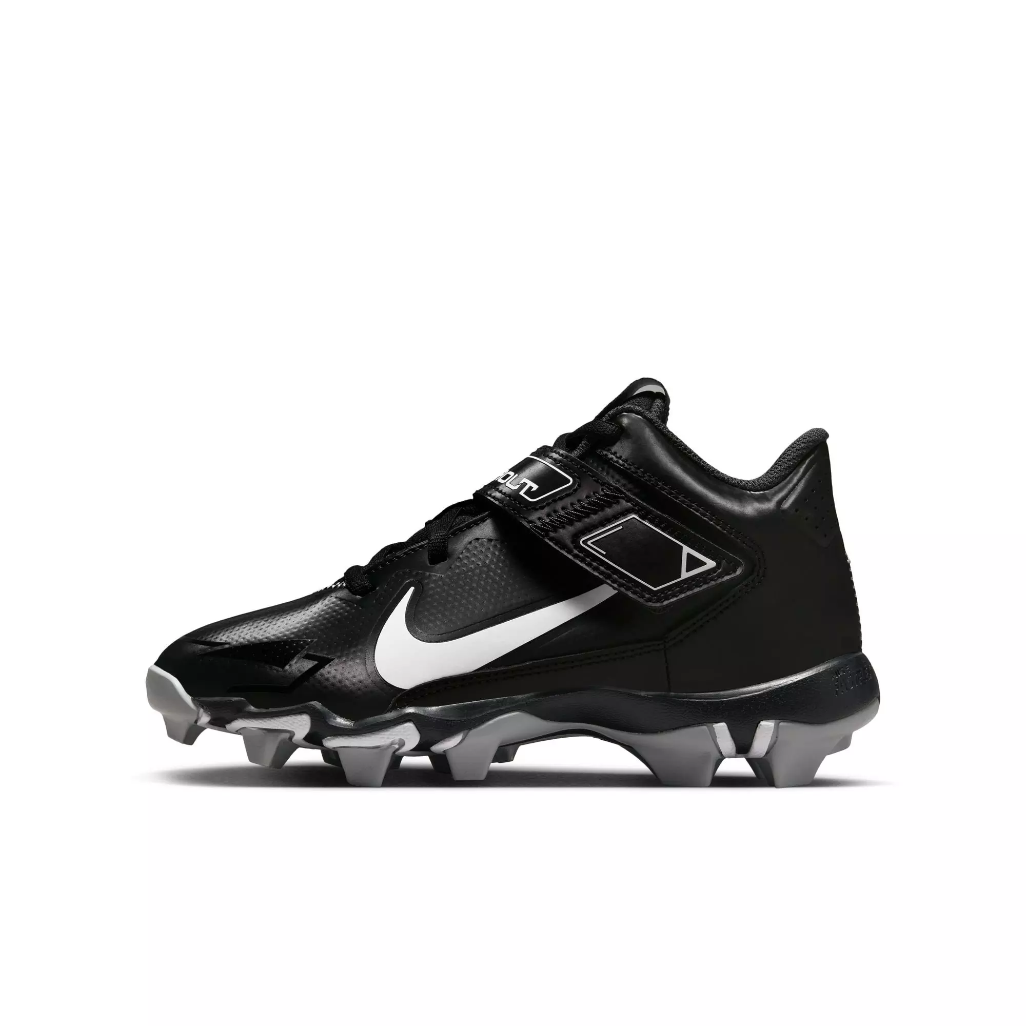 Nike Force Trout 8 Keystone "Black/White/Dk Smoke Grey" Grade School Boys' Baseball Cleat - BLACK/WHITE
