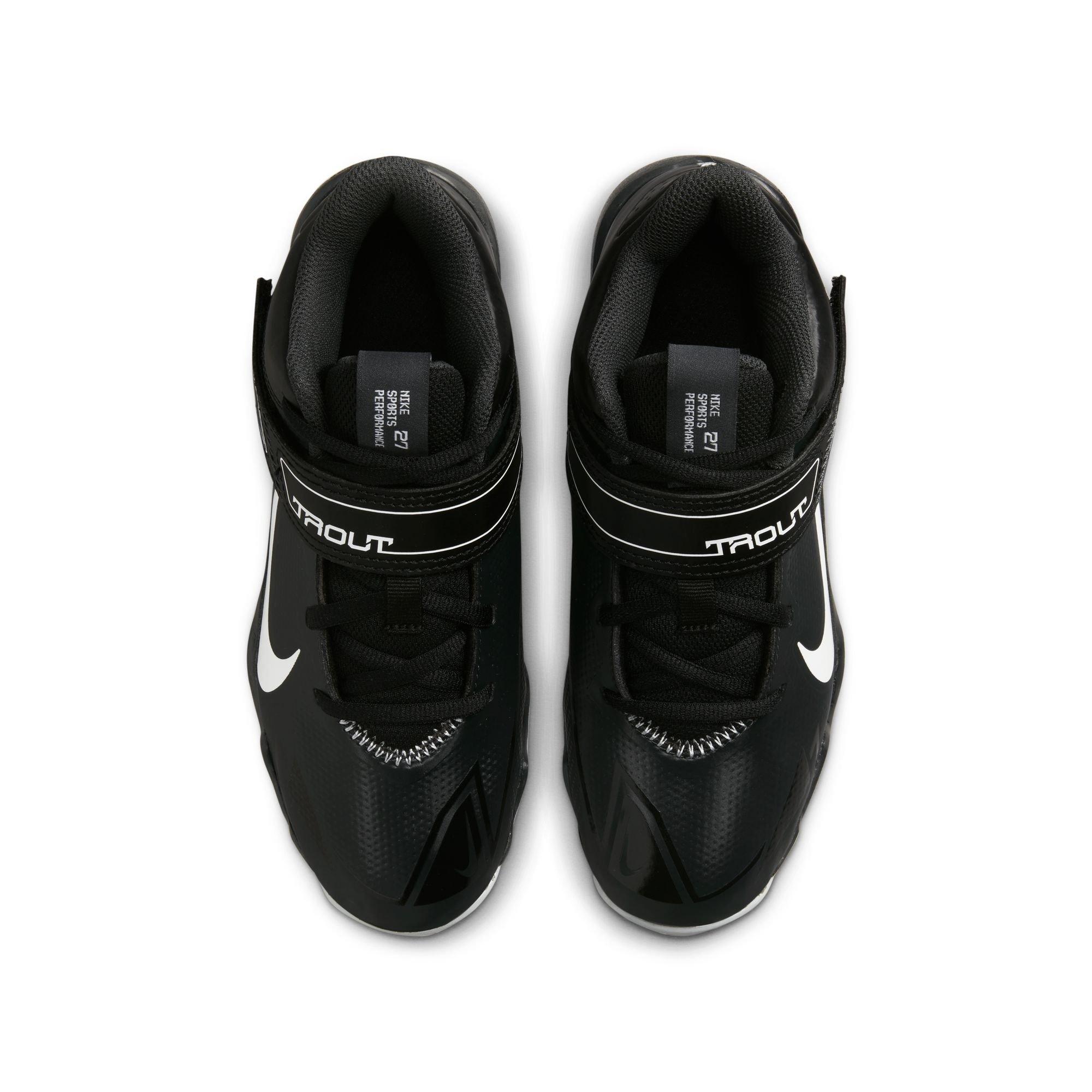 Nike Force Trout 8 Keystone "Black/White/Dk Smoke Grey" Grade School Boys' Baseball Cleat - BLACK/WHITE Thumbnail View 5