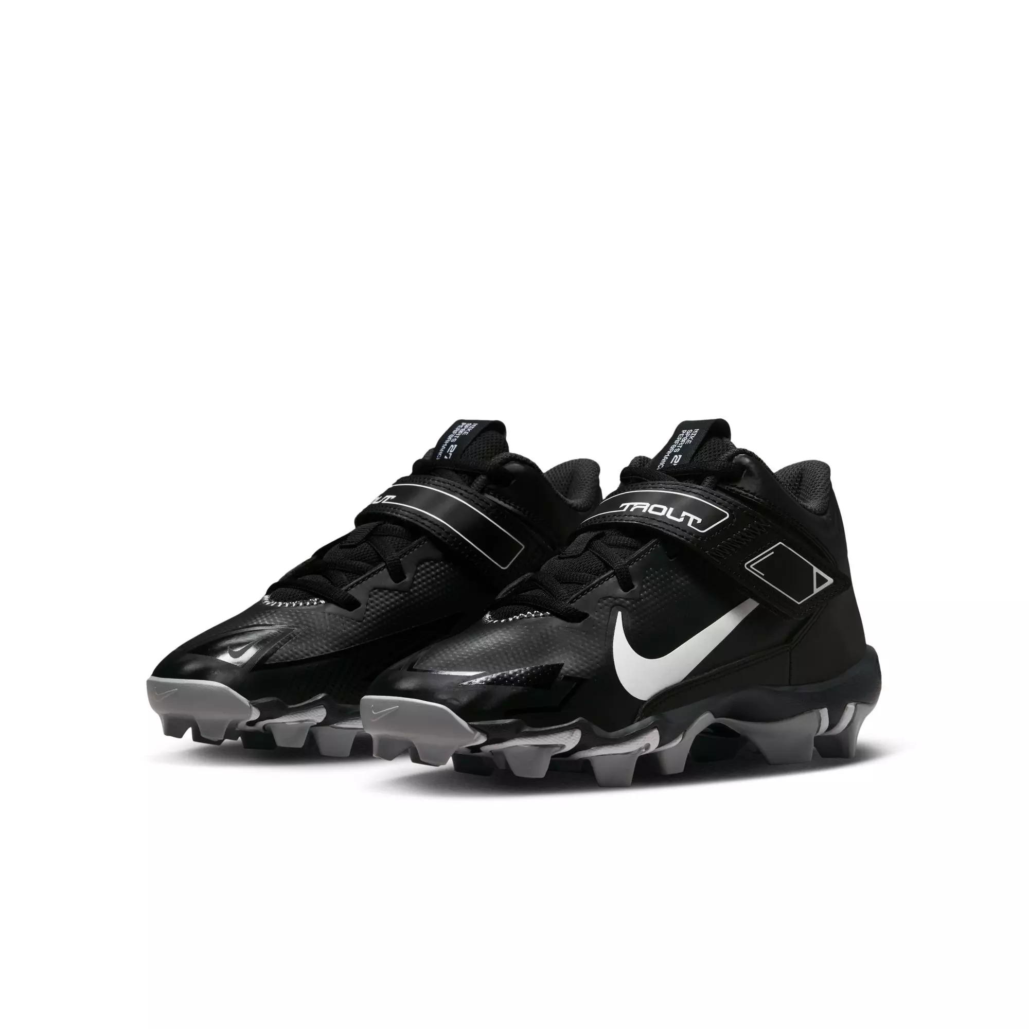 Nike Force Trout 8 Keystone "Black/White/Dk Smoke Grey" Grade School Boys' Baseball Cleat - BLACK/WHITE